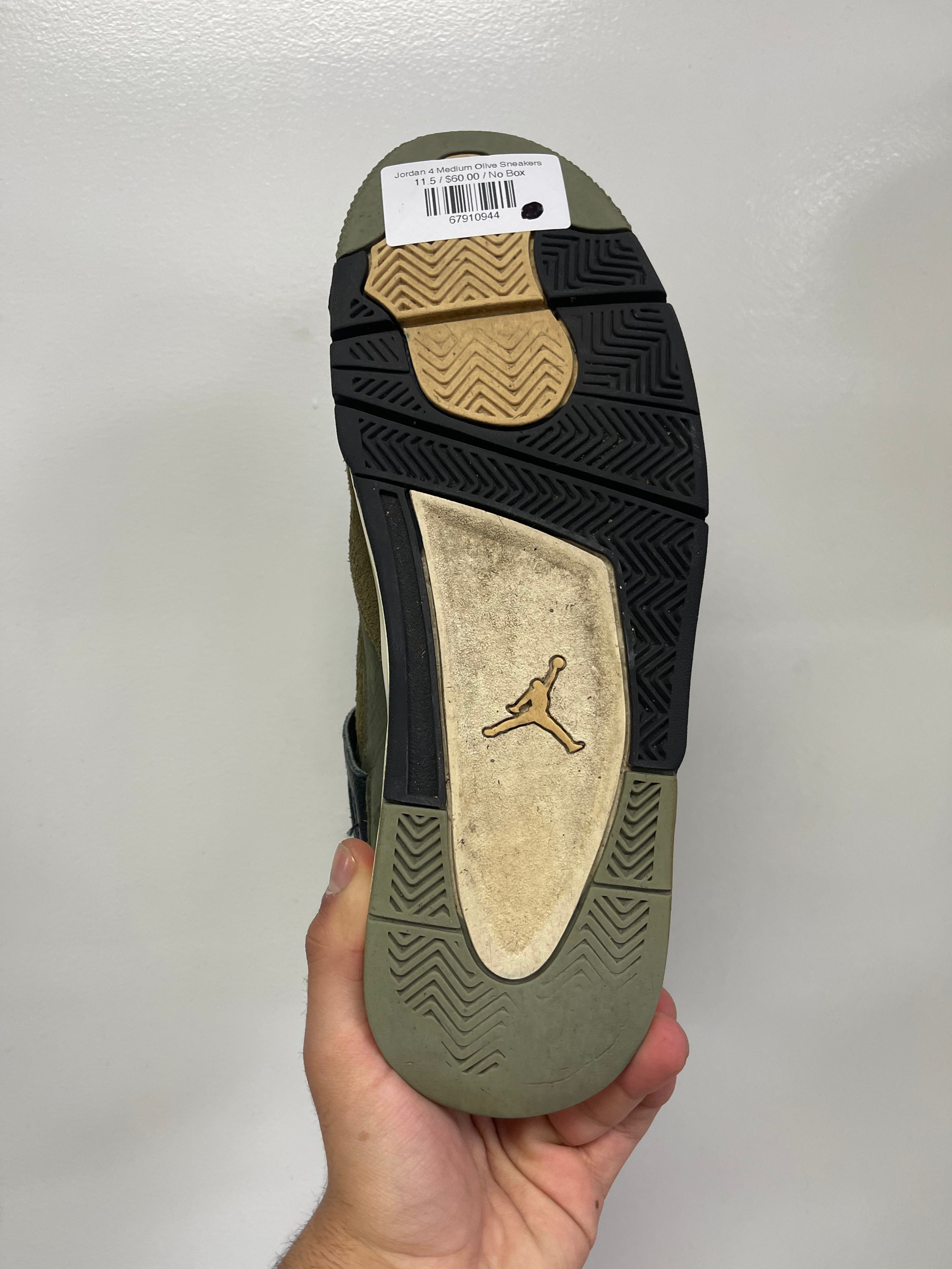Jordan 4 Medium Olive Sneakers