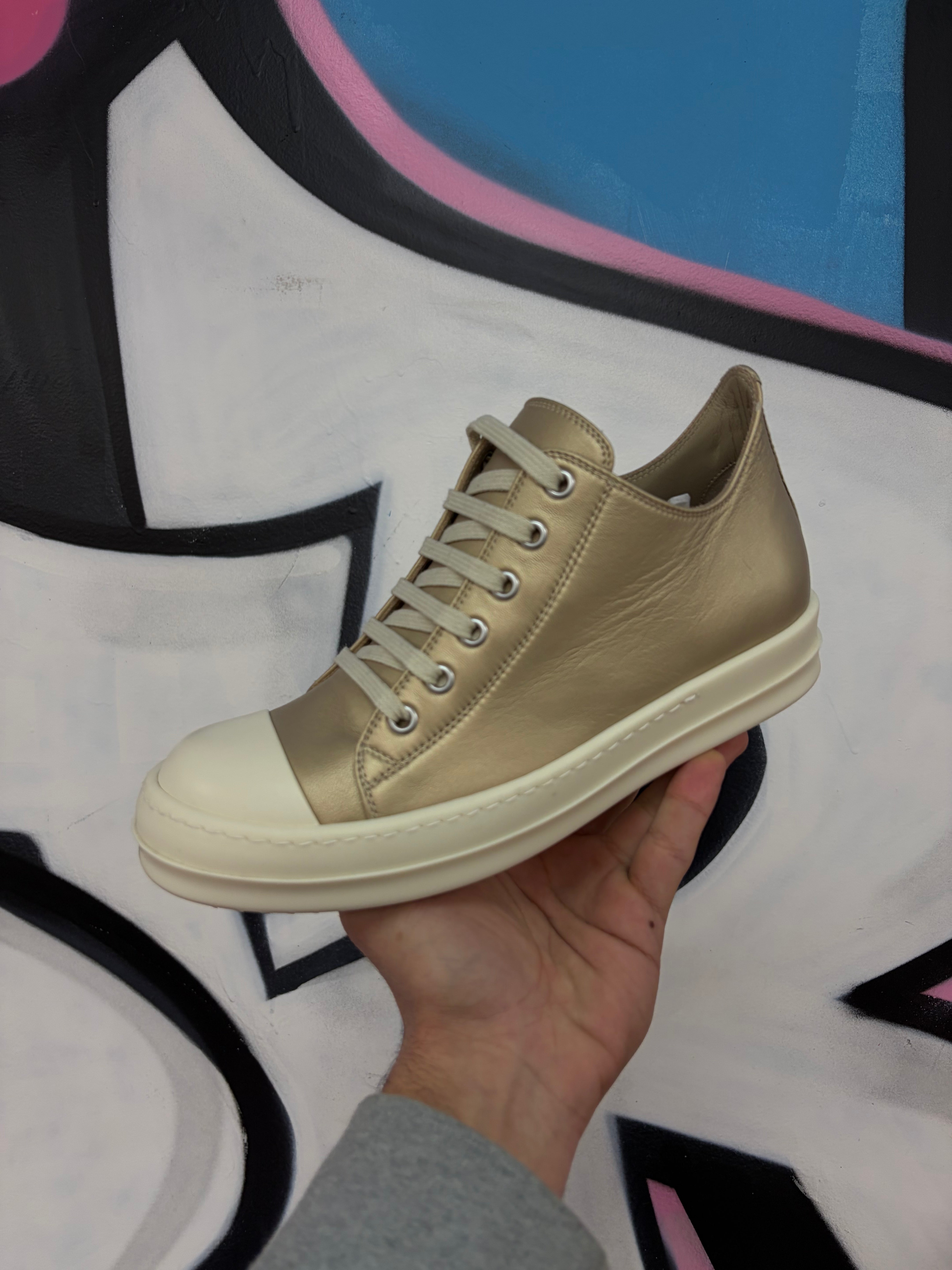 Rick Owens Ramone Low Gold Milk Sneakers