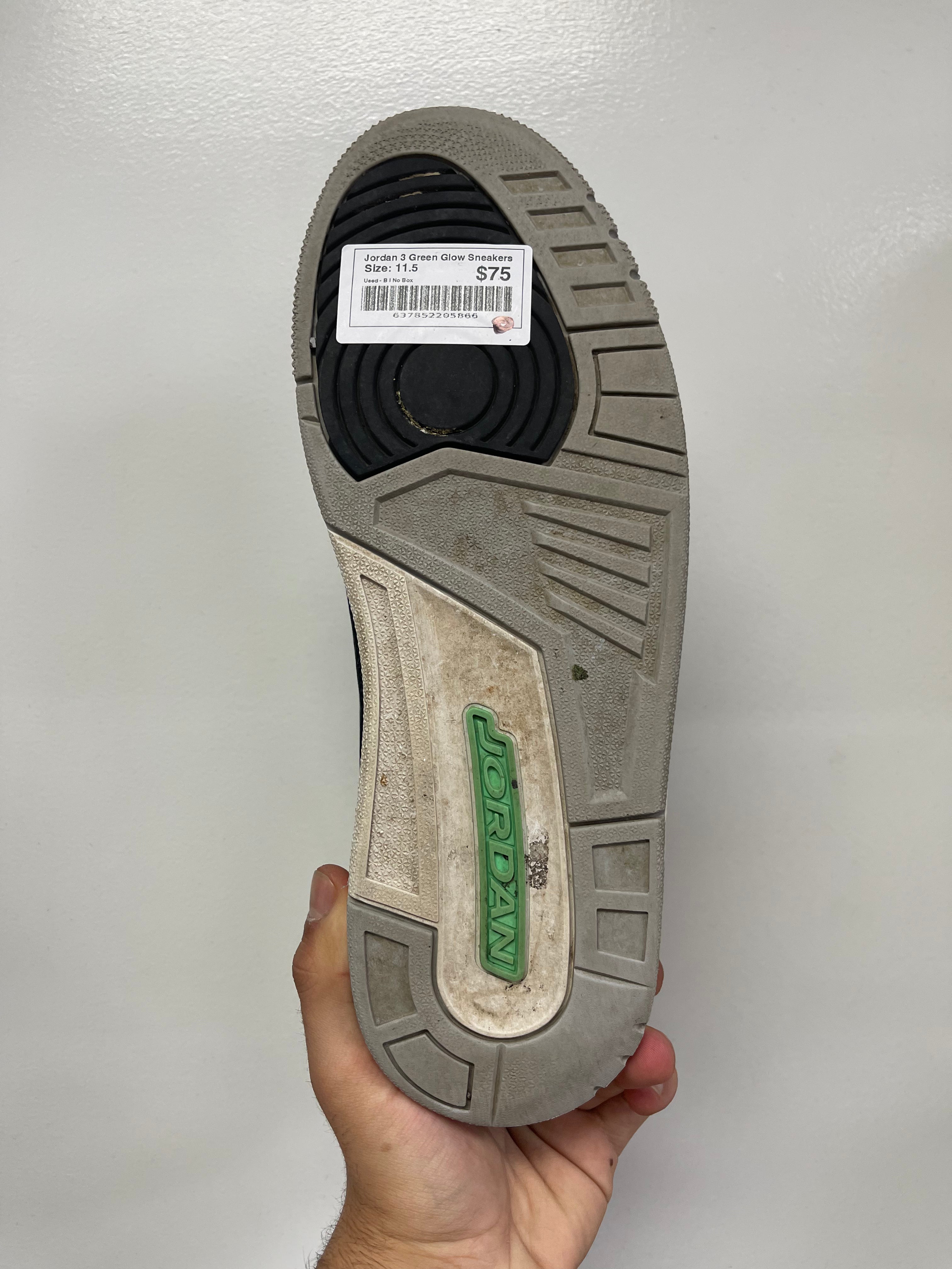 Jordan 3 Green Glow Sneakers