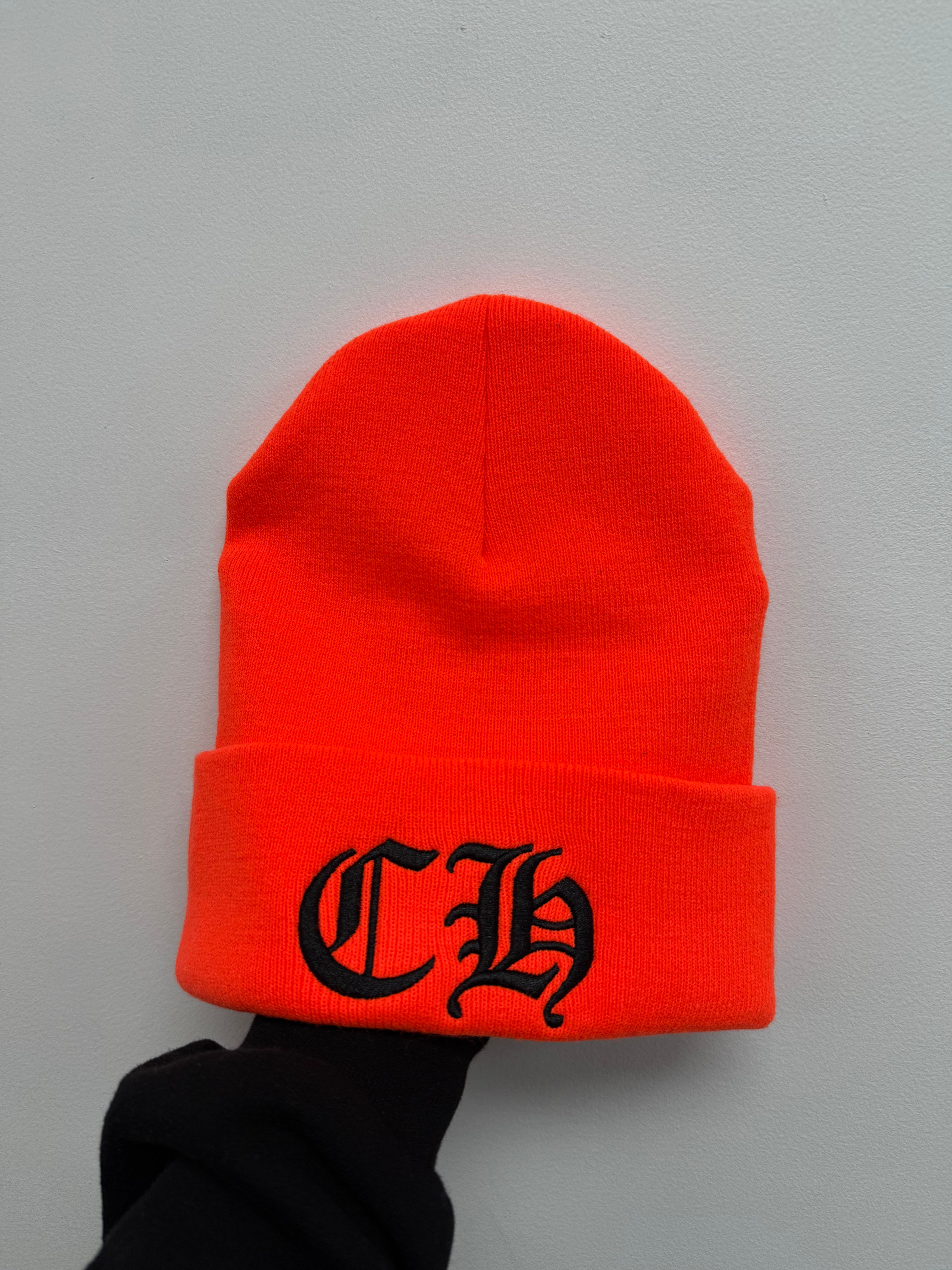 Chrome Hearts Orange Black CH Logo Beanie
