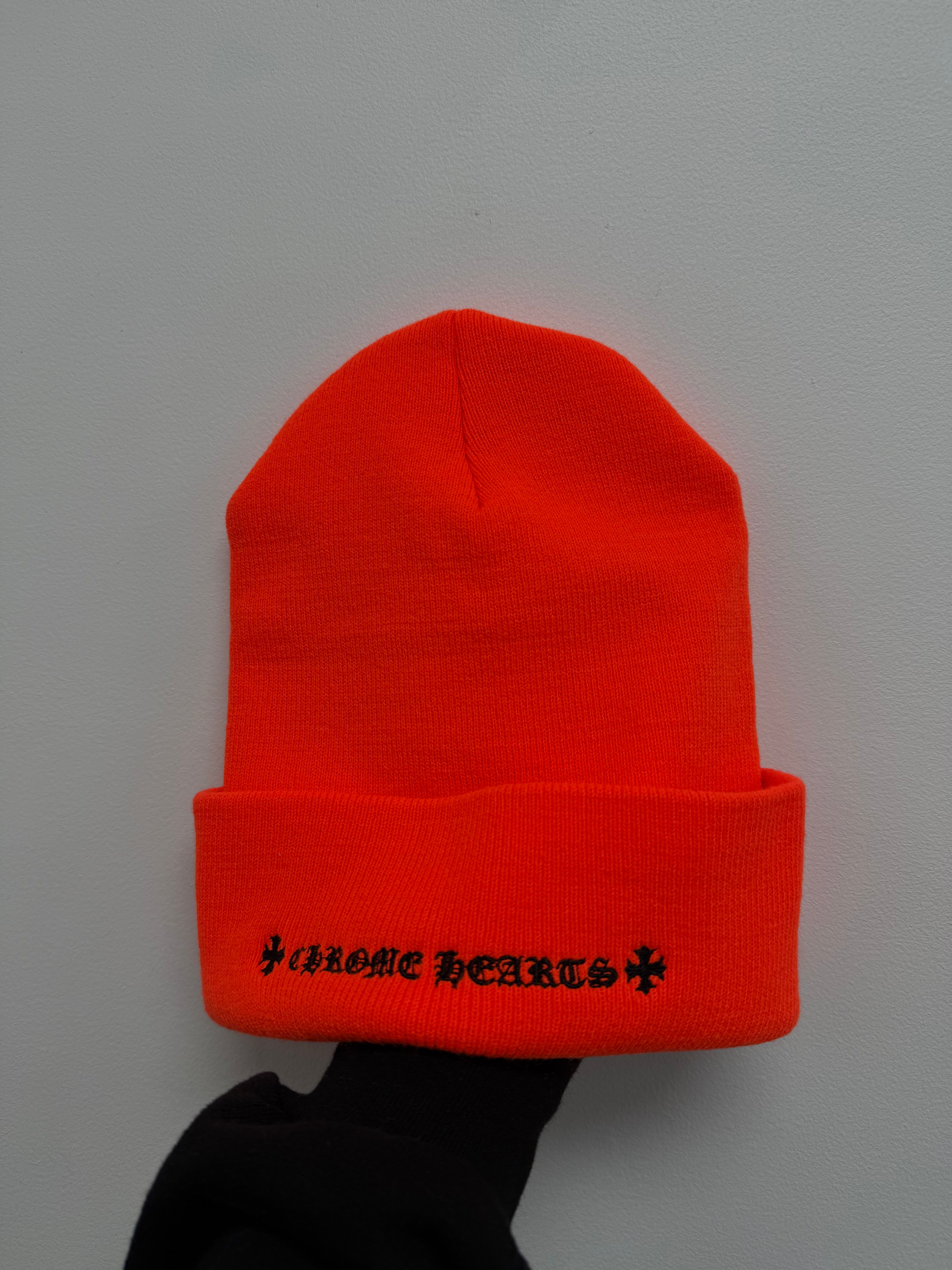 Chrome Hearts Orange Black CH Logo Beanie