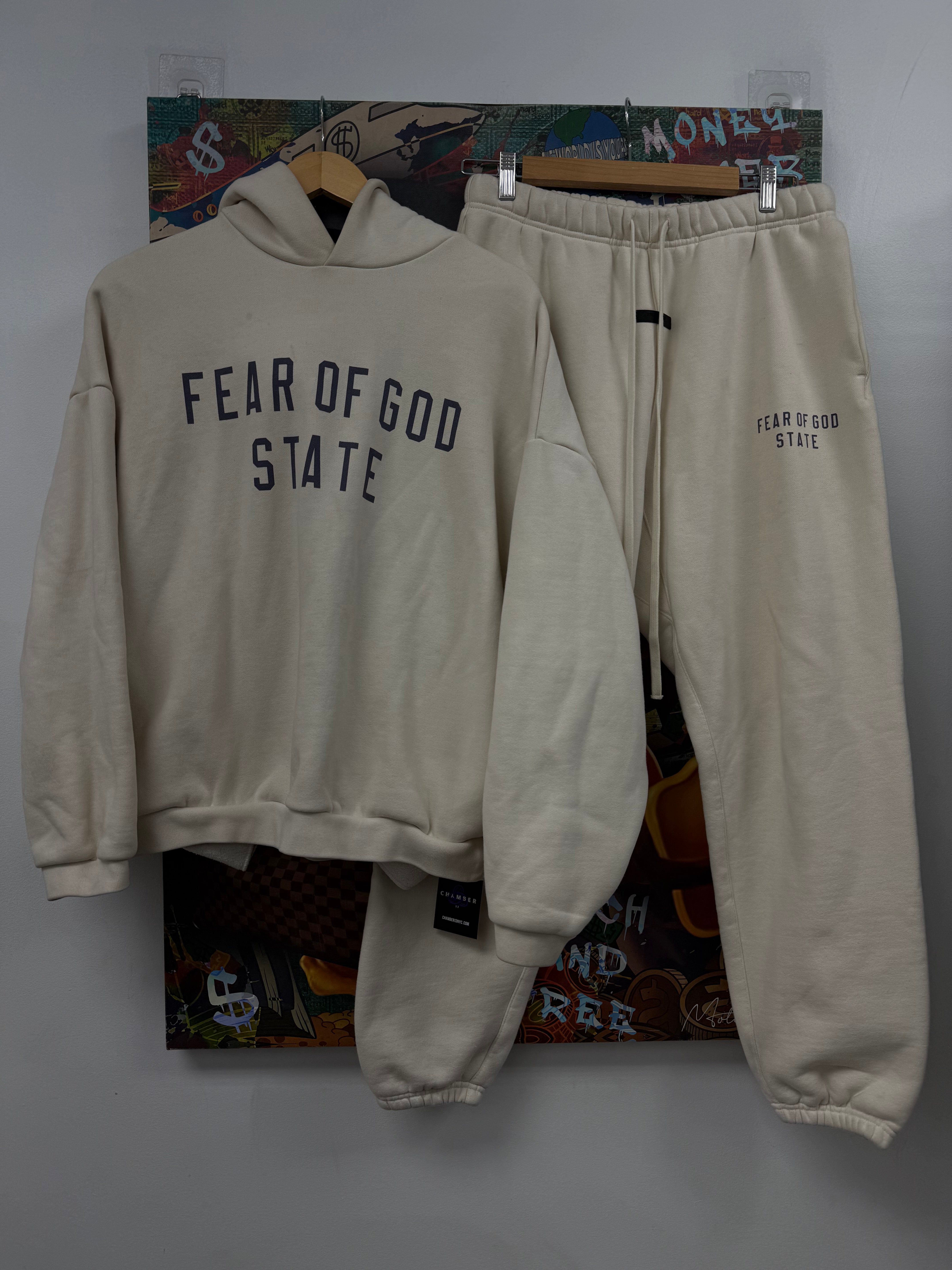 Essentials Cream Navy FOG Sweatsuit