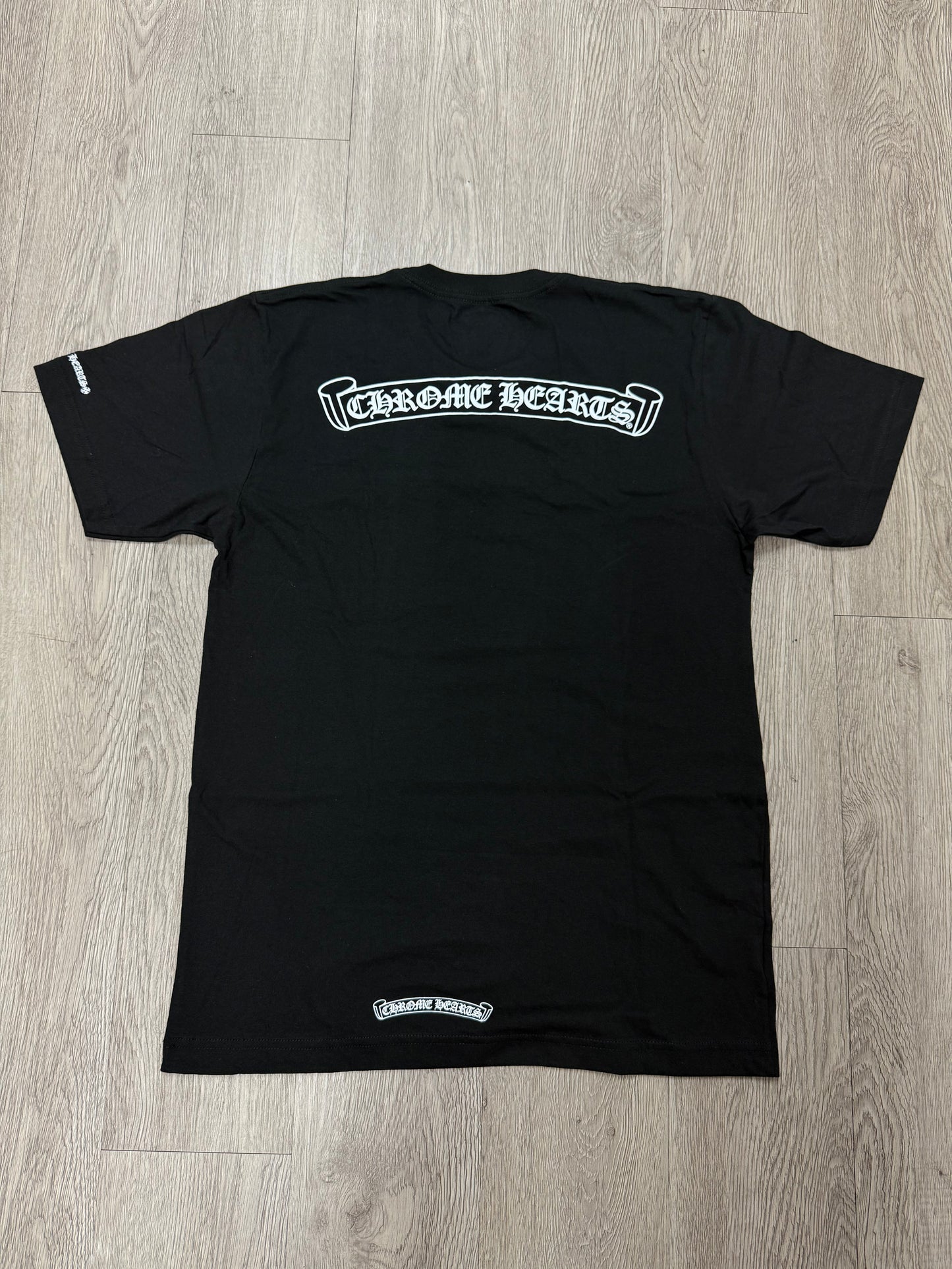 Chrome Hearts Black Scroll Logo Tee