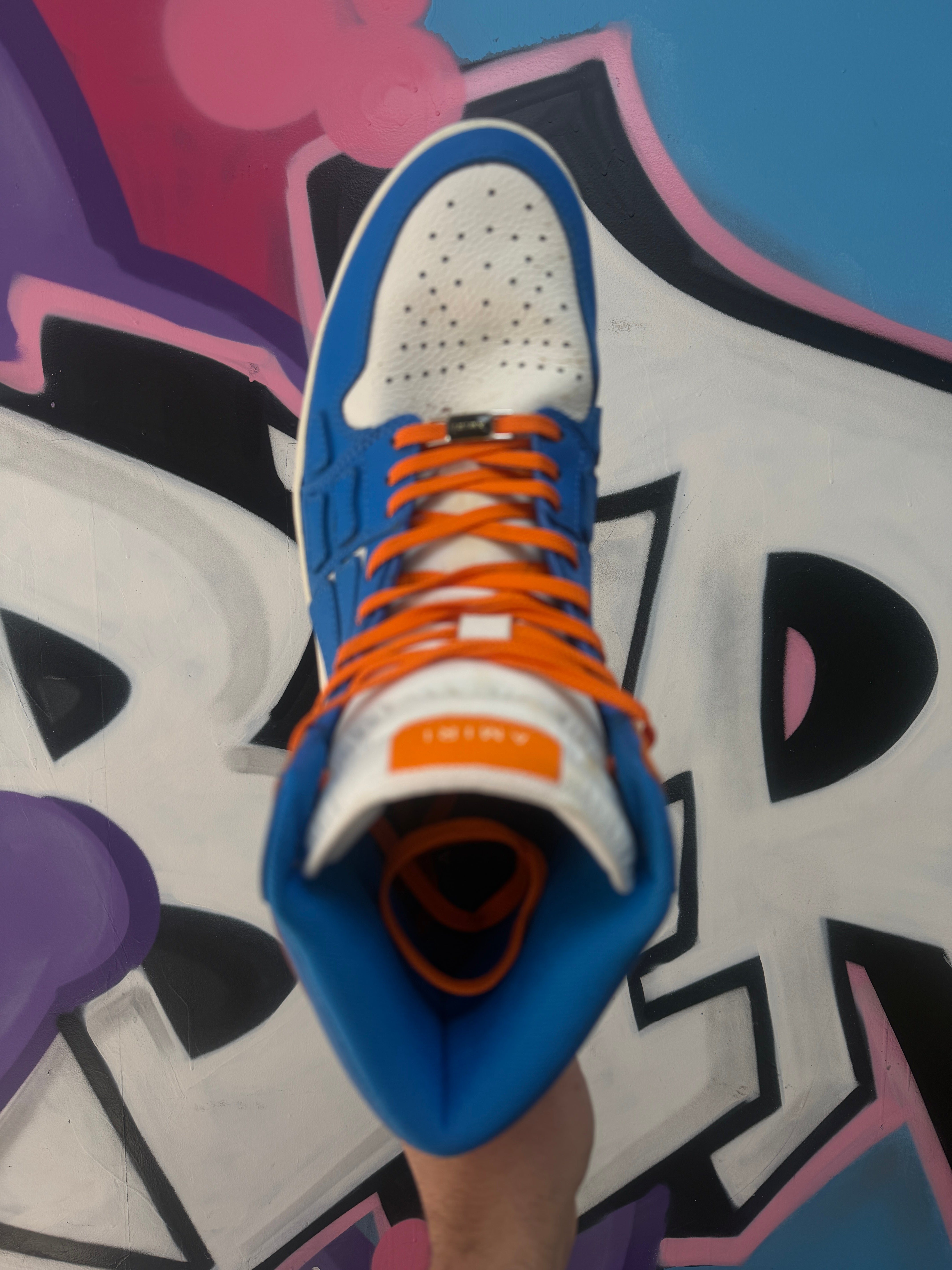 Amiri Blue Orange Skel Top High Sneakers