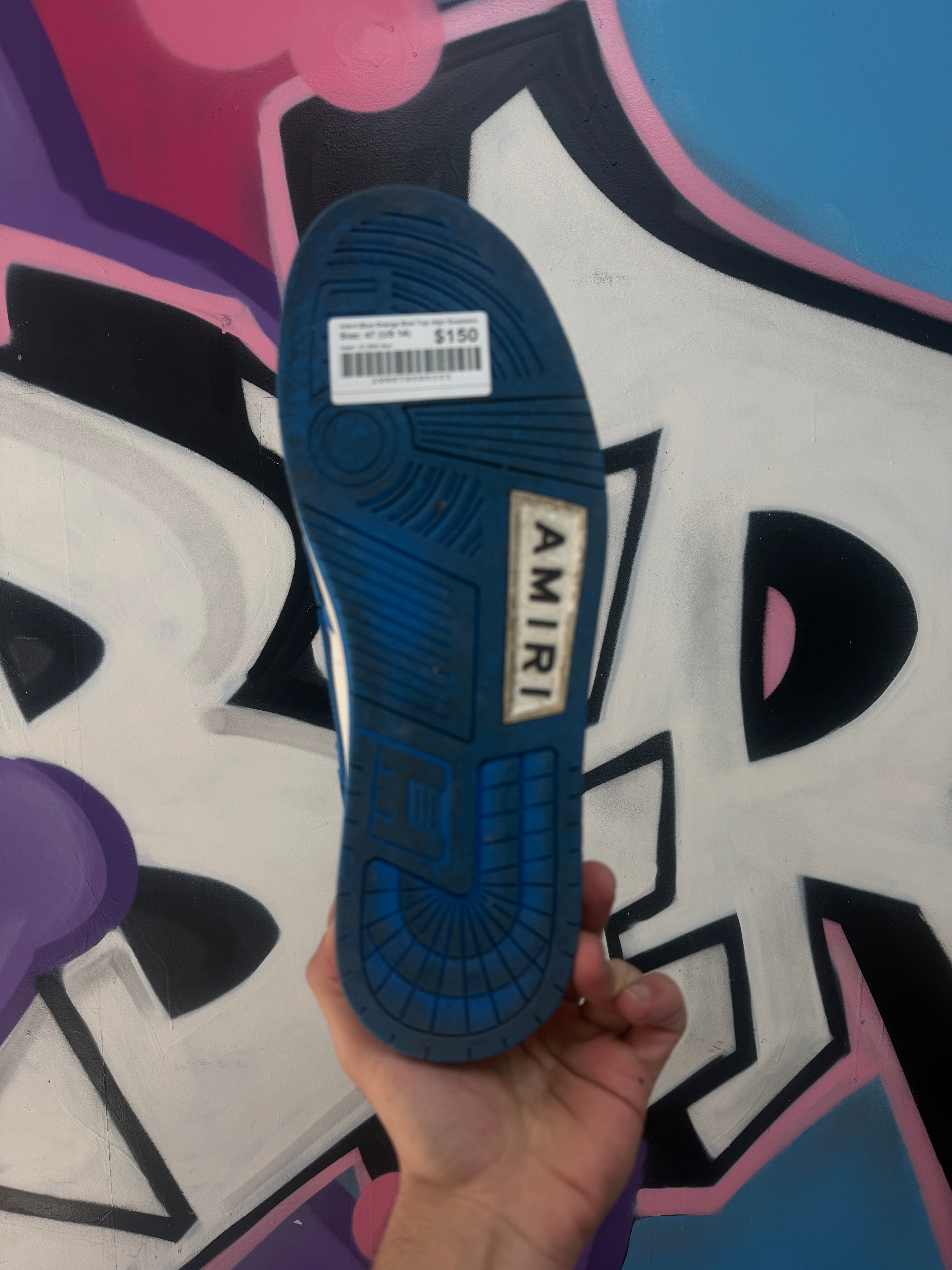 Amiri Blue Orange Skel Top High Sneakers