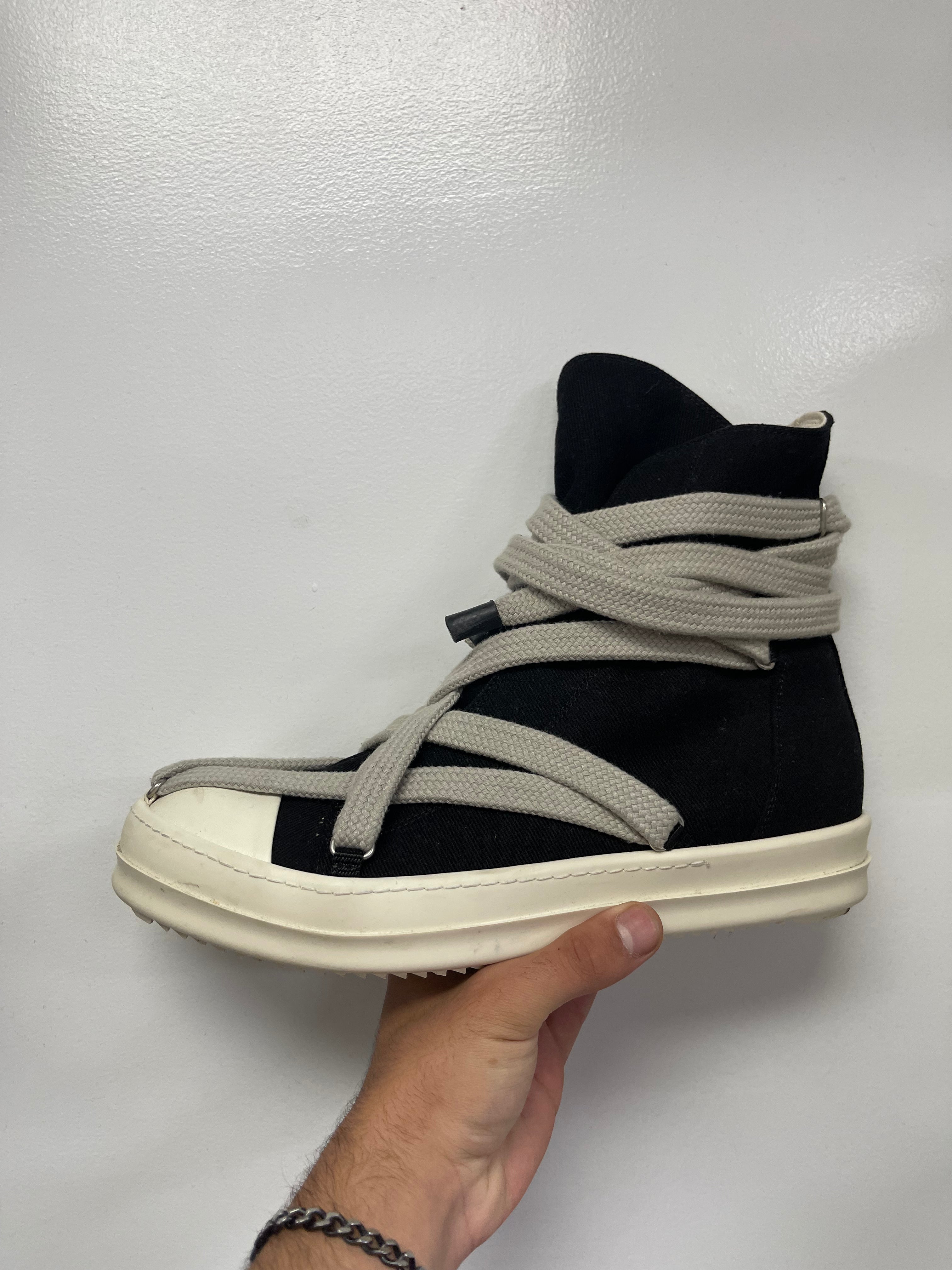 Rick Owens Black Hexa Jumbo Lace Ramone High Sneakers