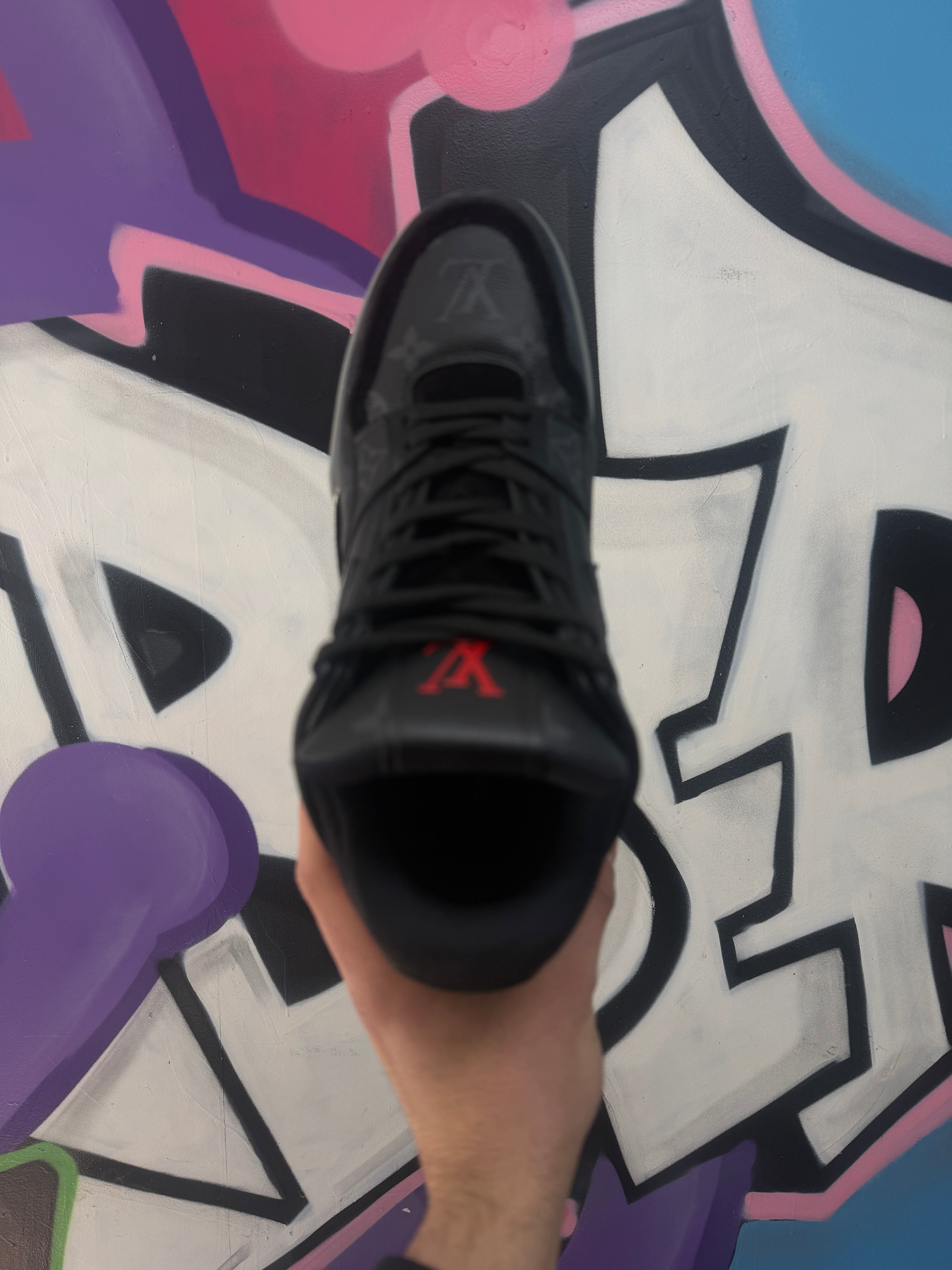 Louis Vuitton Black Monogram Mid Trainer Sneakers