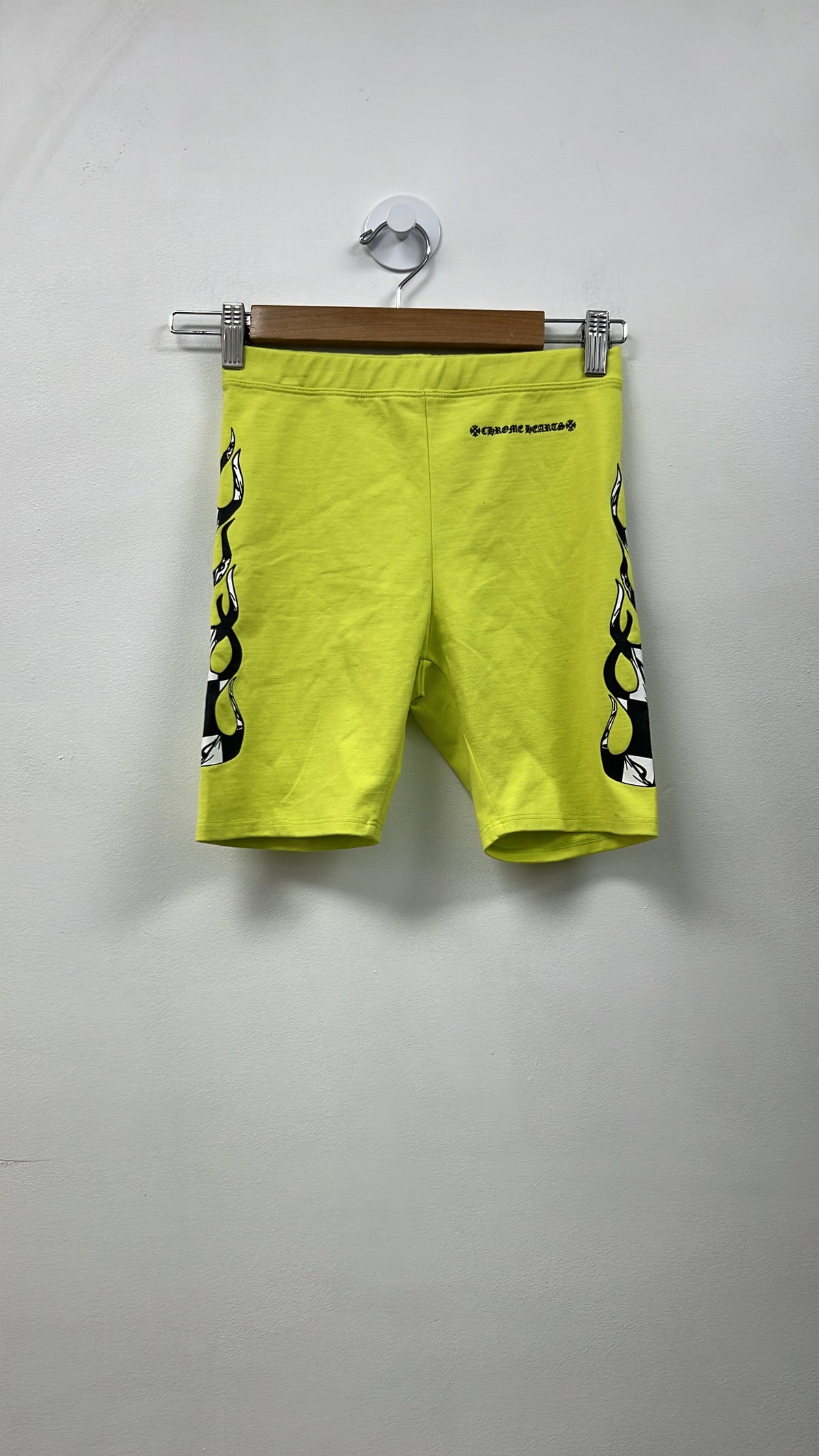 Chrome Hearts Matty Boy Lime Flames Biker Shorts