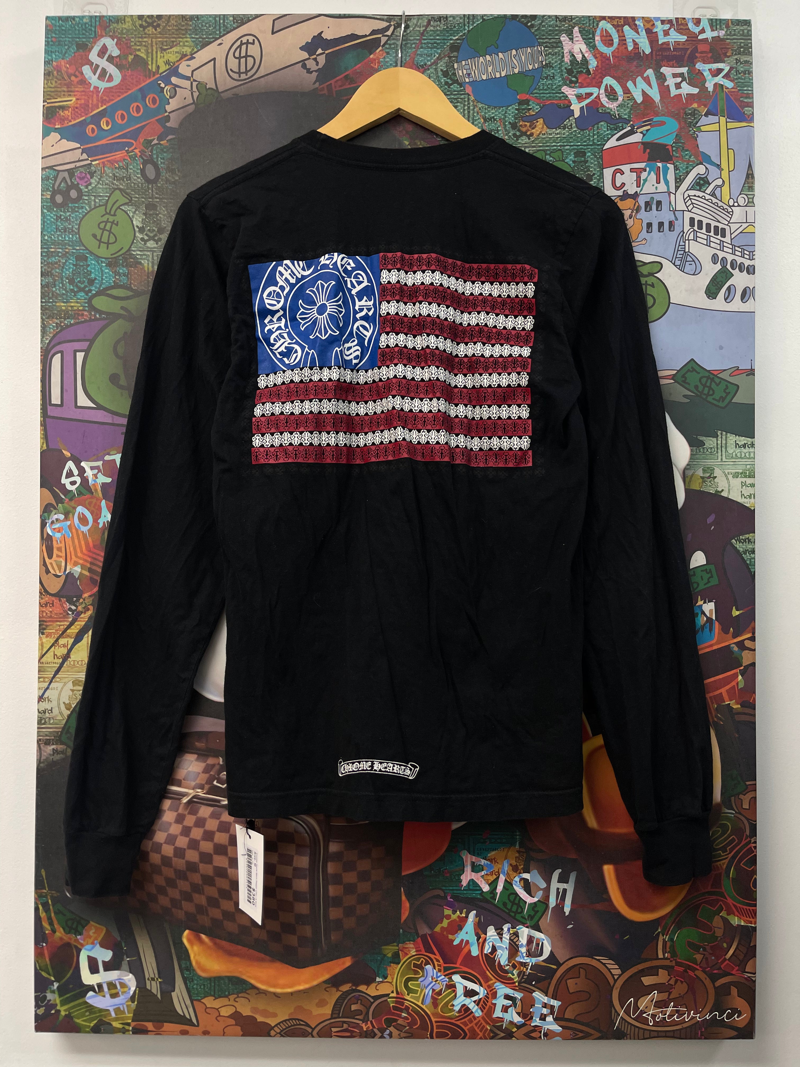 Chrome Hearts Black Dagger USA LS Shirt