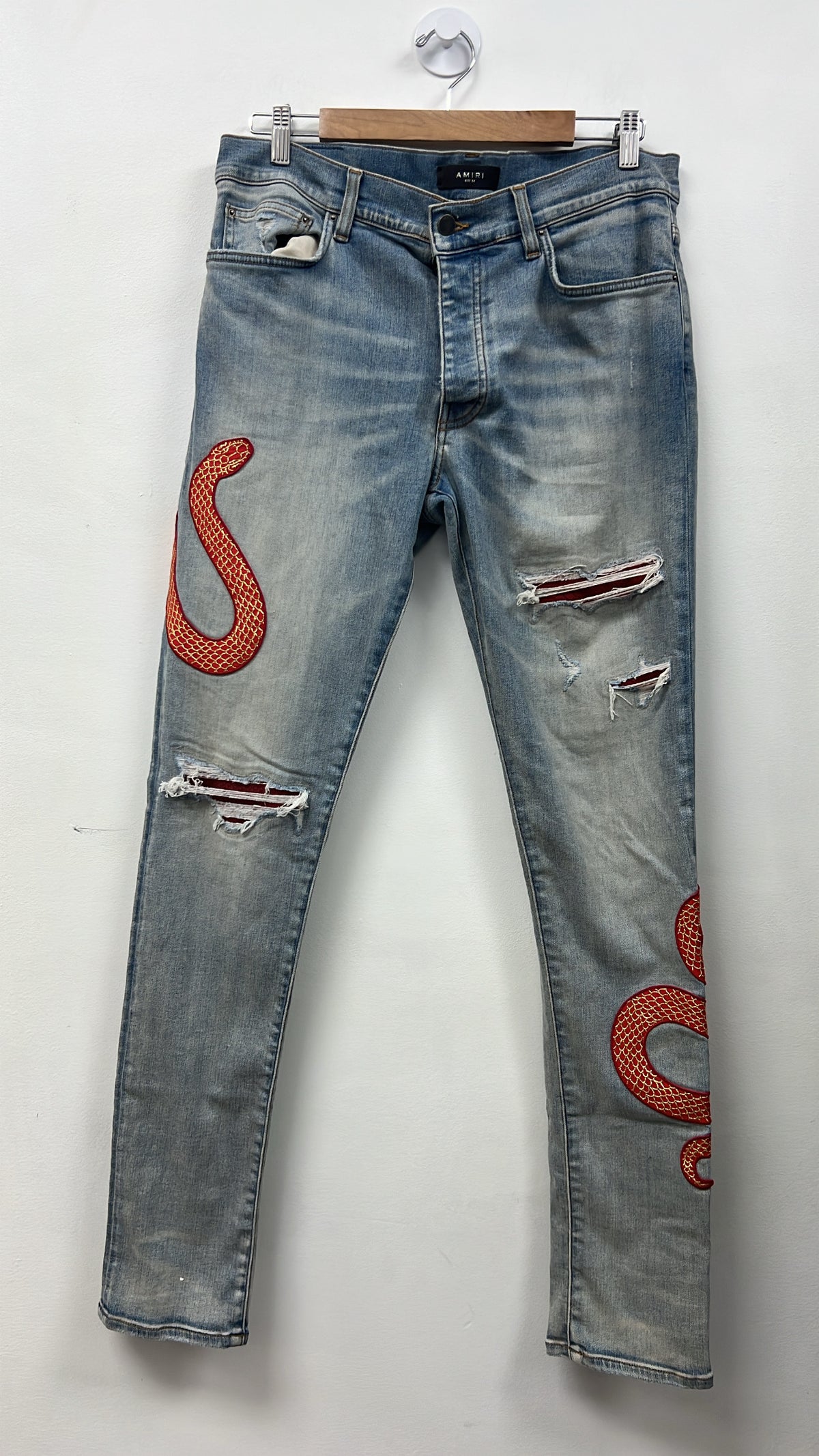 Amiri Light Wash Year Of The Snake Jeans