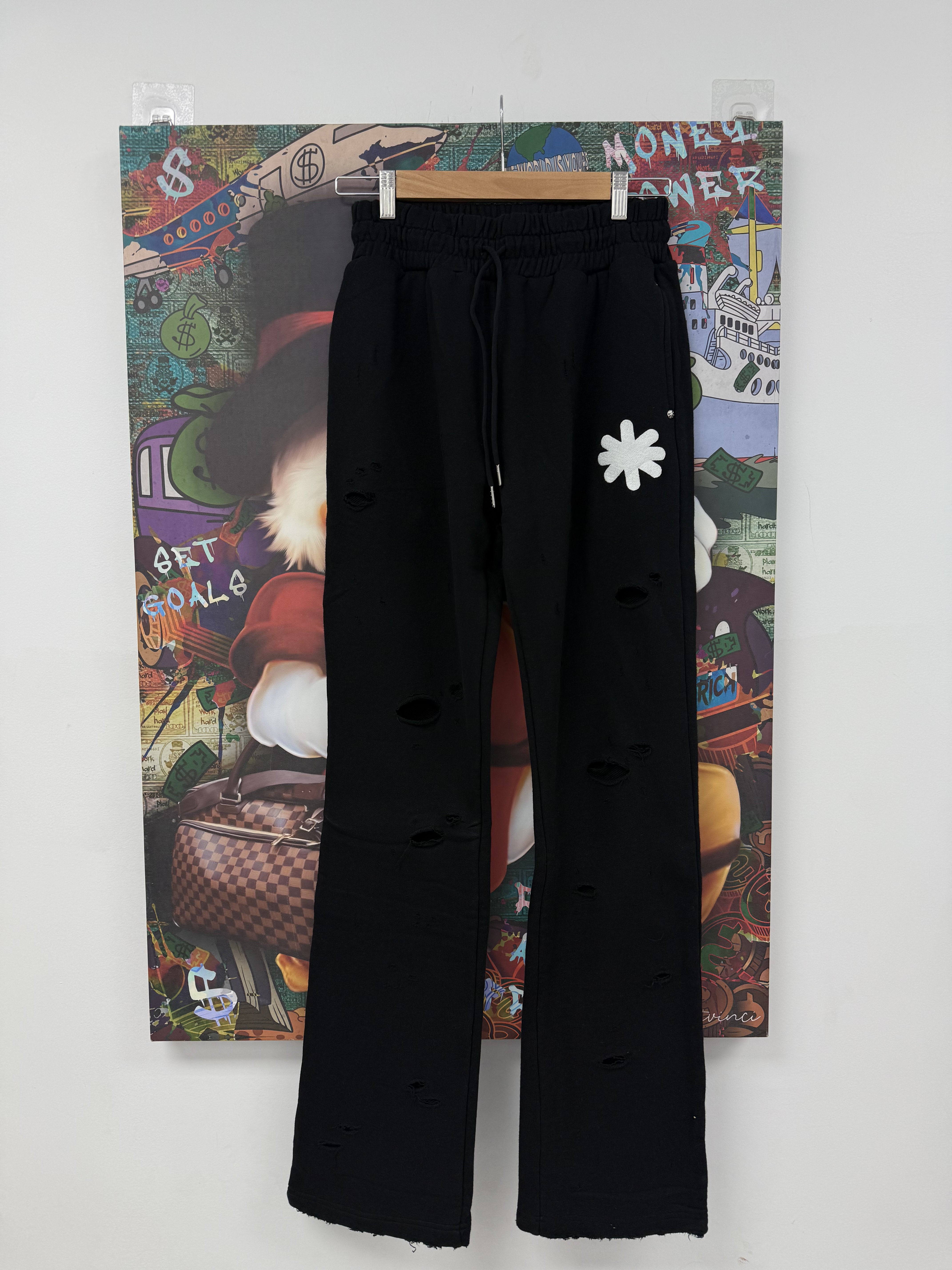 LOST SHDWS Double Layered Classic Logo Black & White Sweats