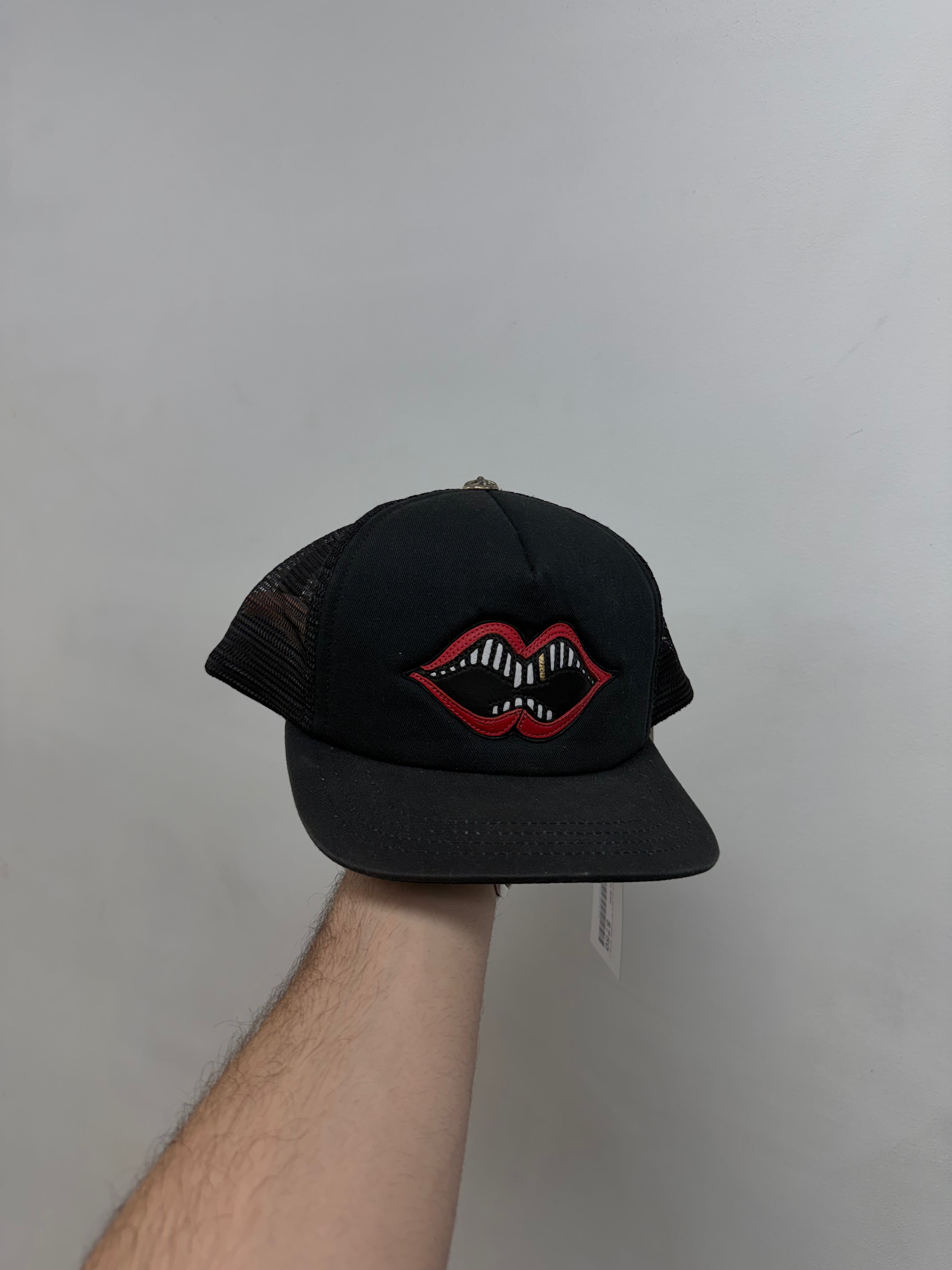 Chrome Hearts Matty Boy Black Red Chomper Trucker Cap