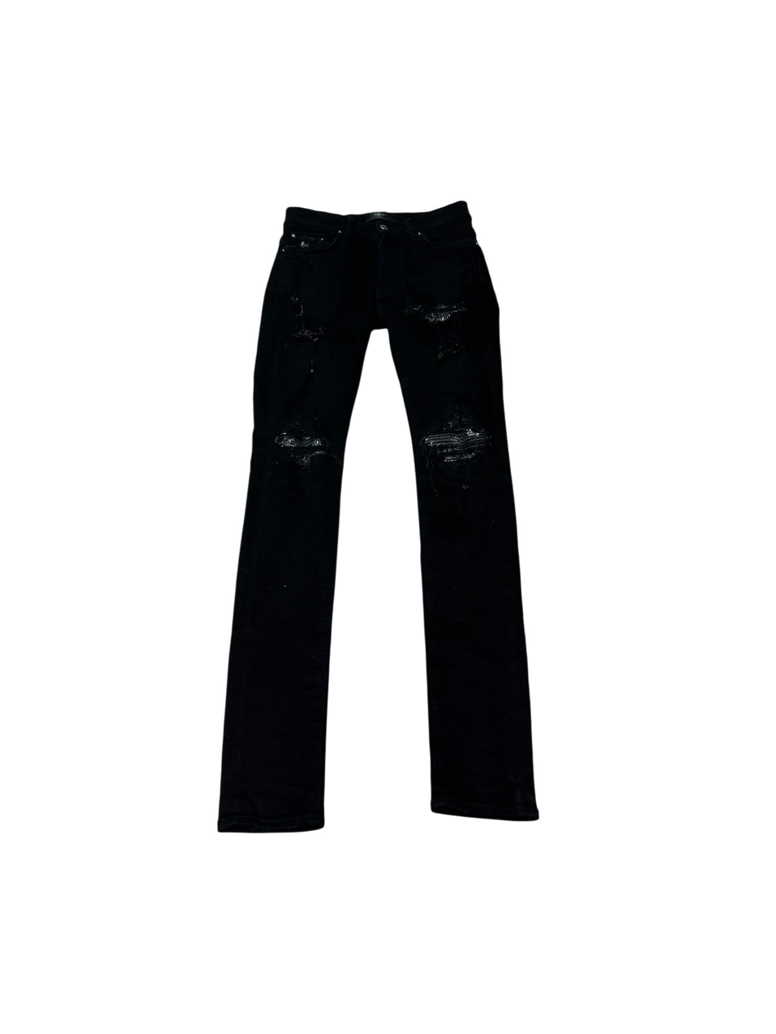 Amiri "MX1" Paisley Patch Black Jeans