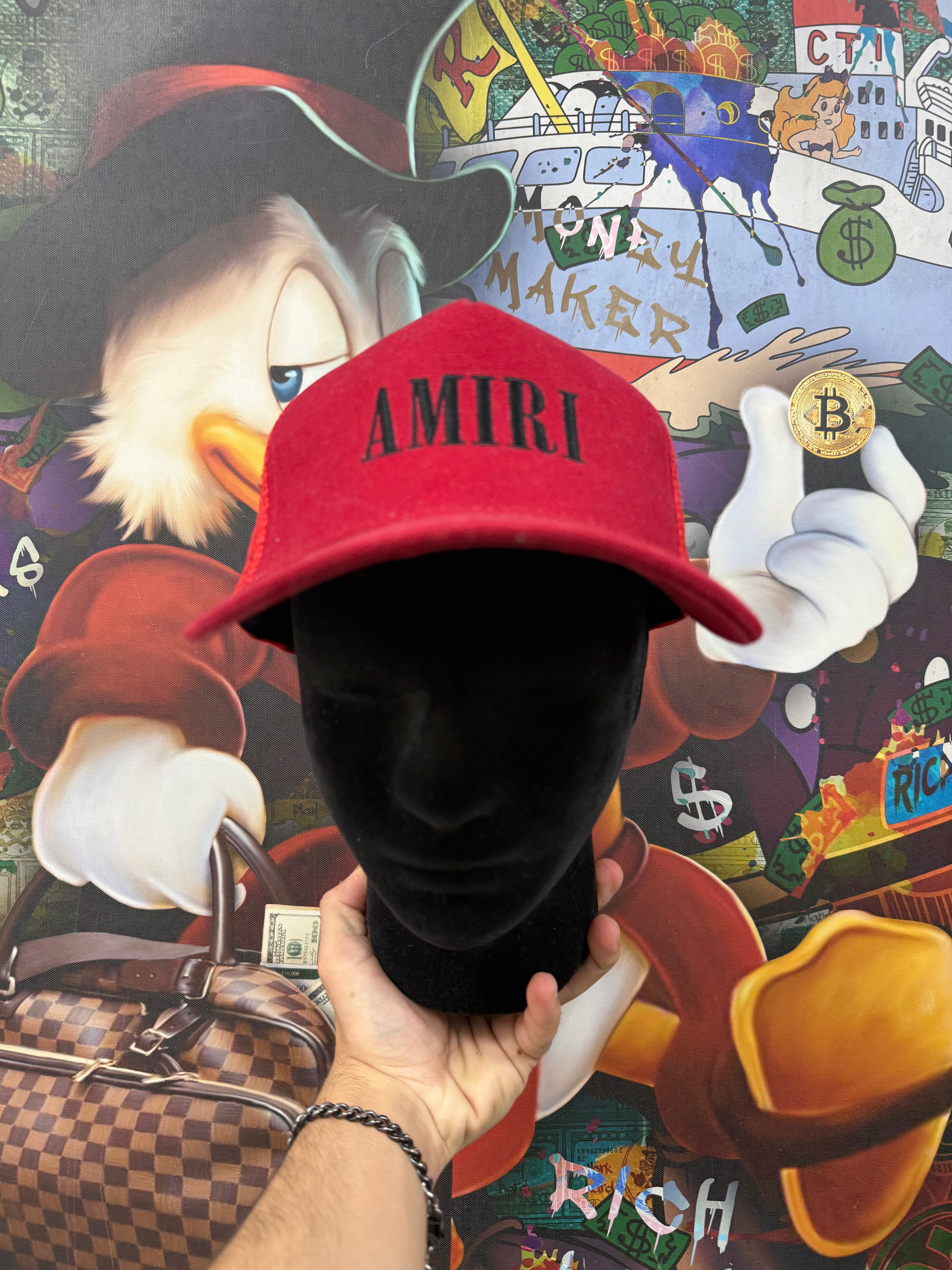 Amiri Red Black Core Logo Hat