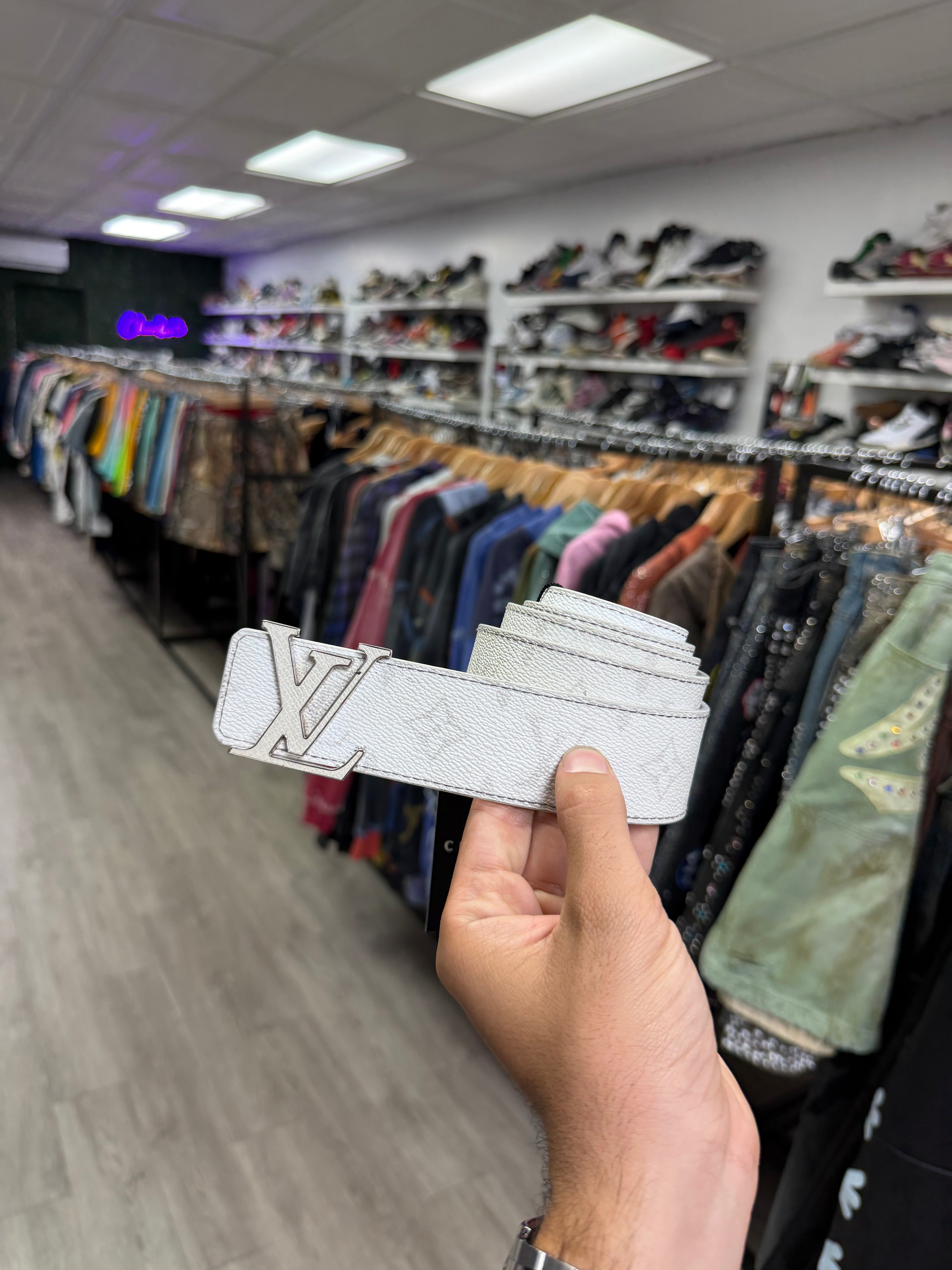 Louis Vuitton White Monogram (95-38) Belt
