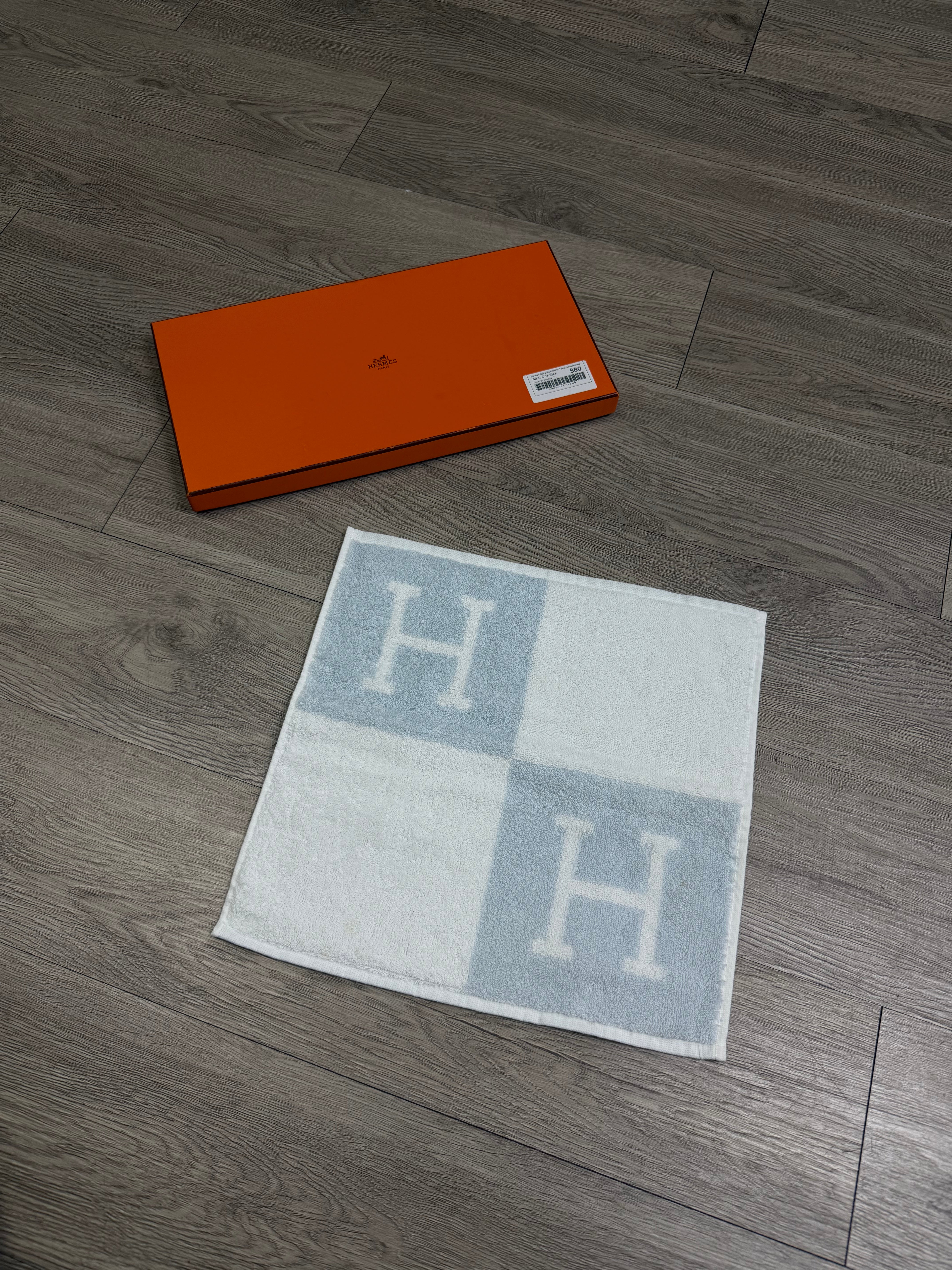 Hermes Baby Blue White Towel Accessories