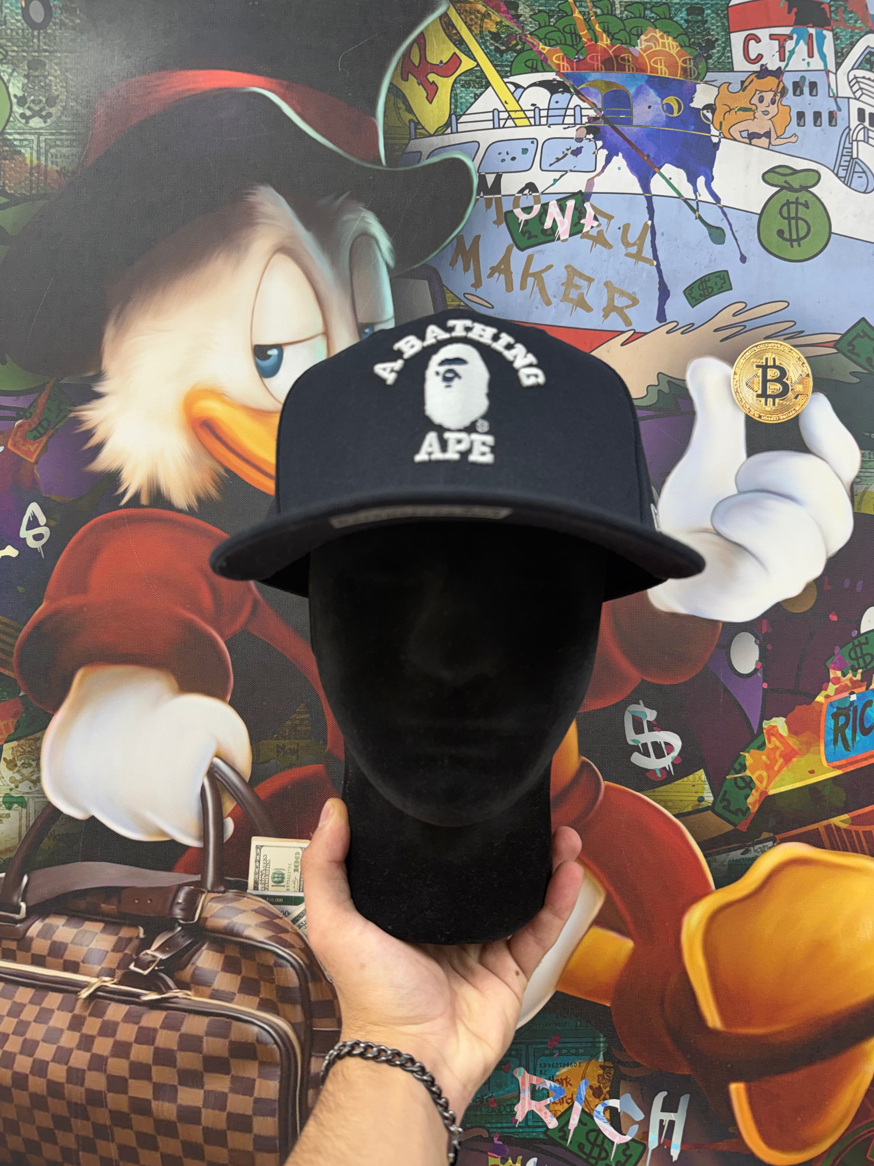 BAPE Navy White ABA Hat