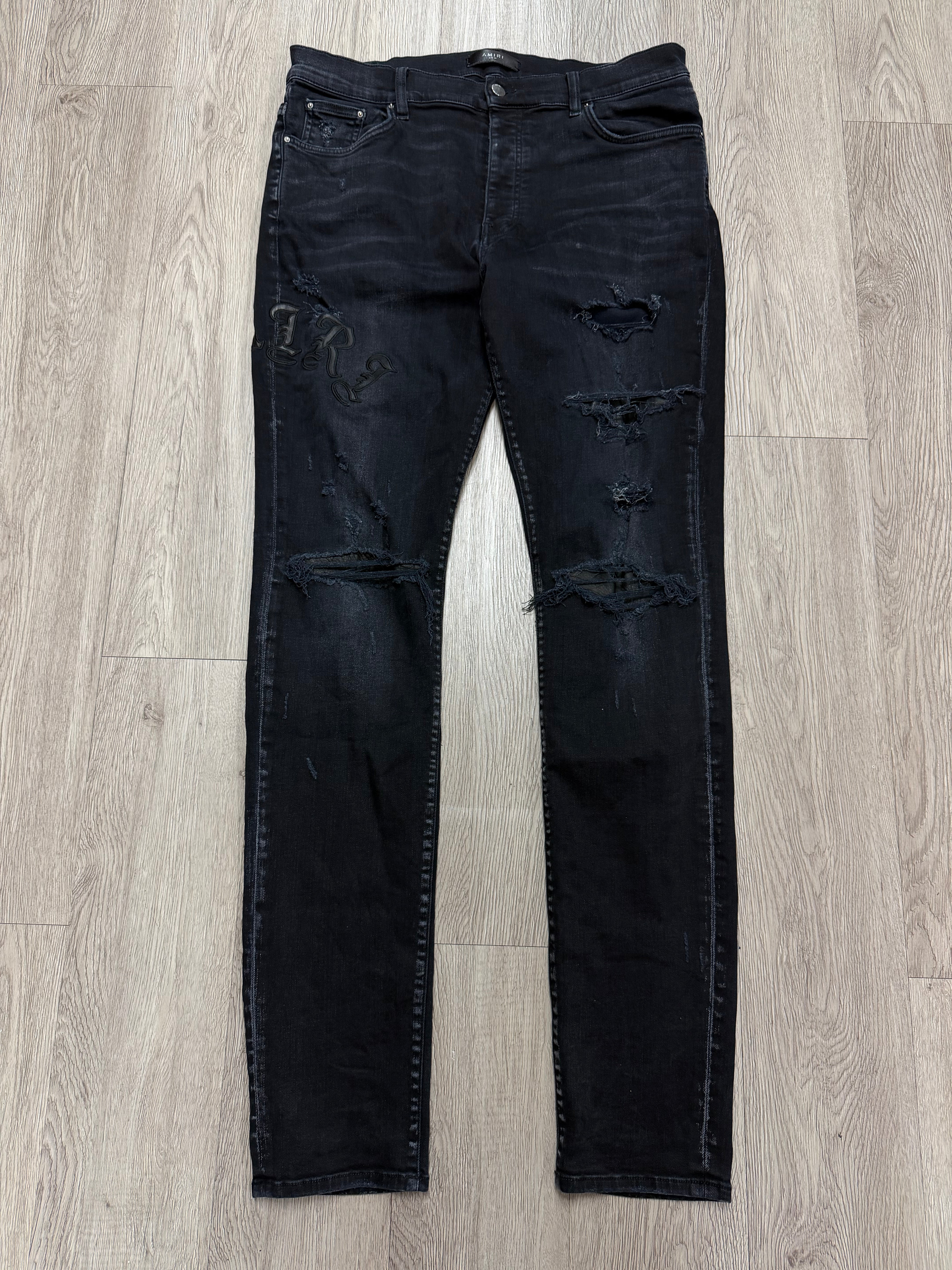 Amiri Black Old English Jeans