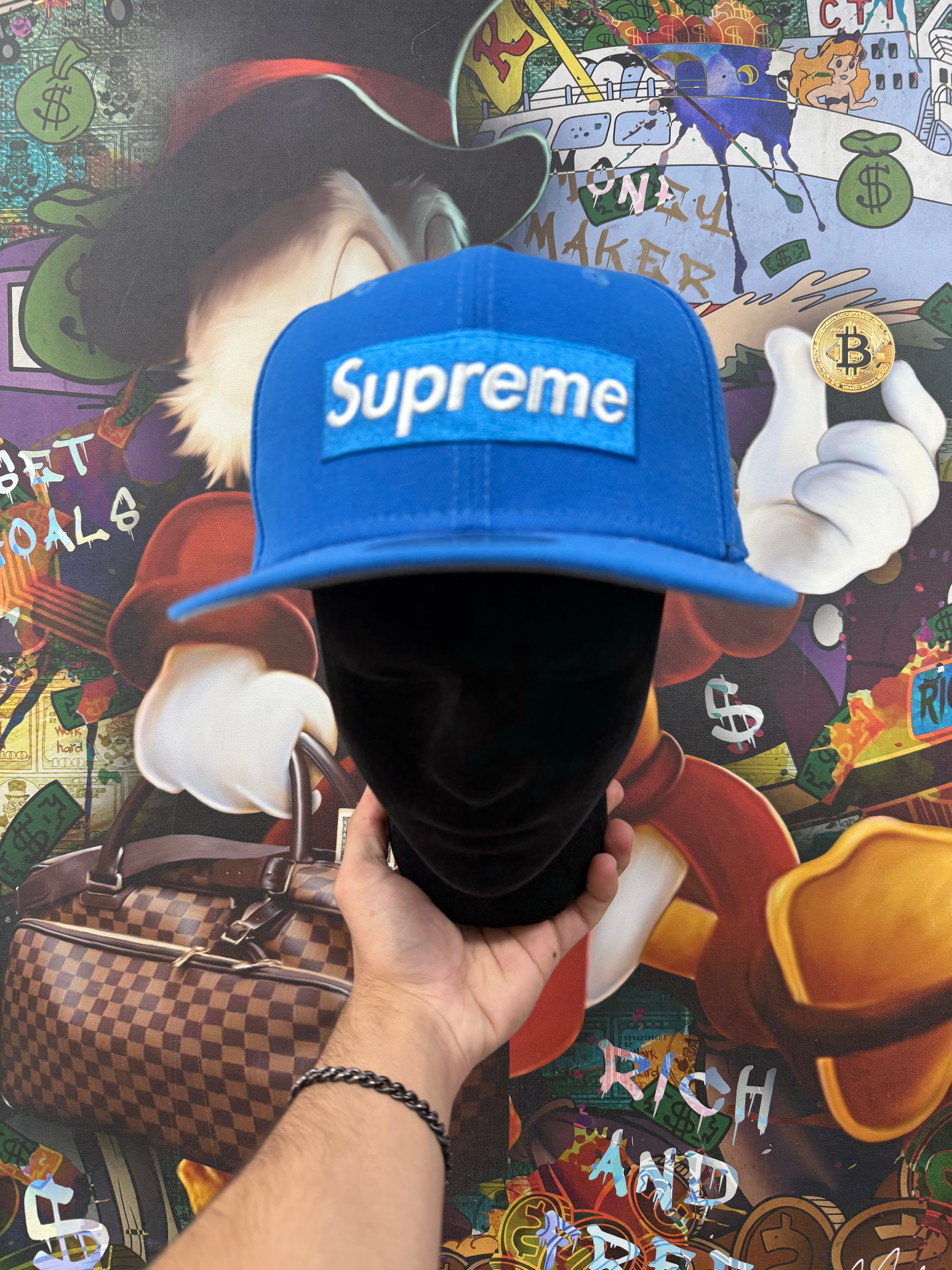 Supreme Blue Box Logo Fitted Hat