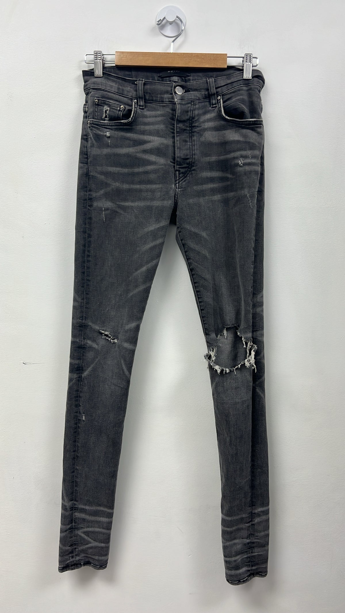 Amiri Grey Wash Plain Jeans