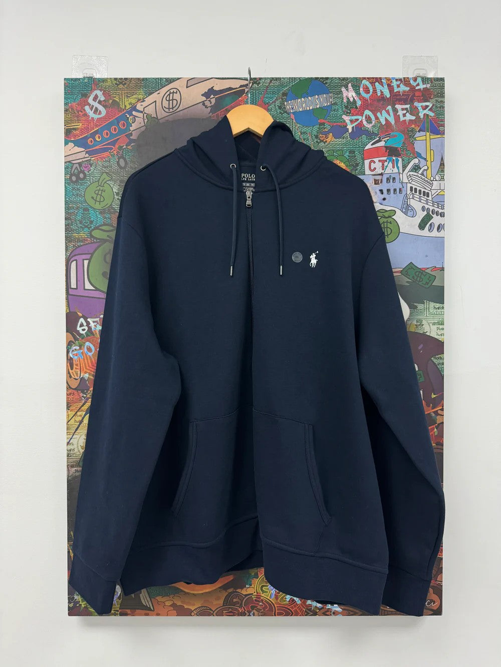 Polo Zip Up Navy Blue Hoodie
