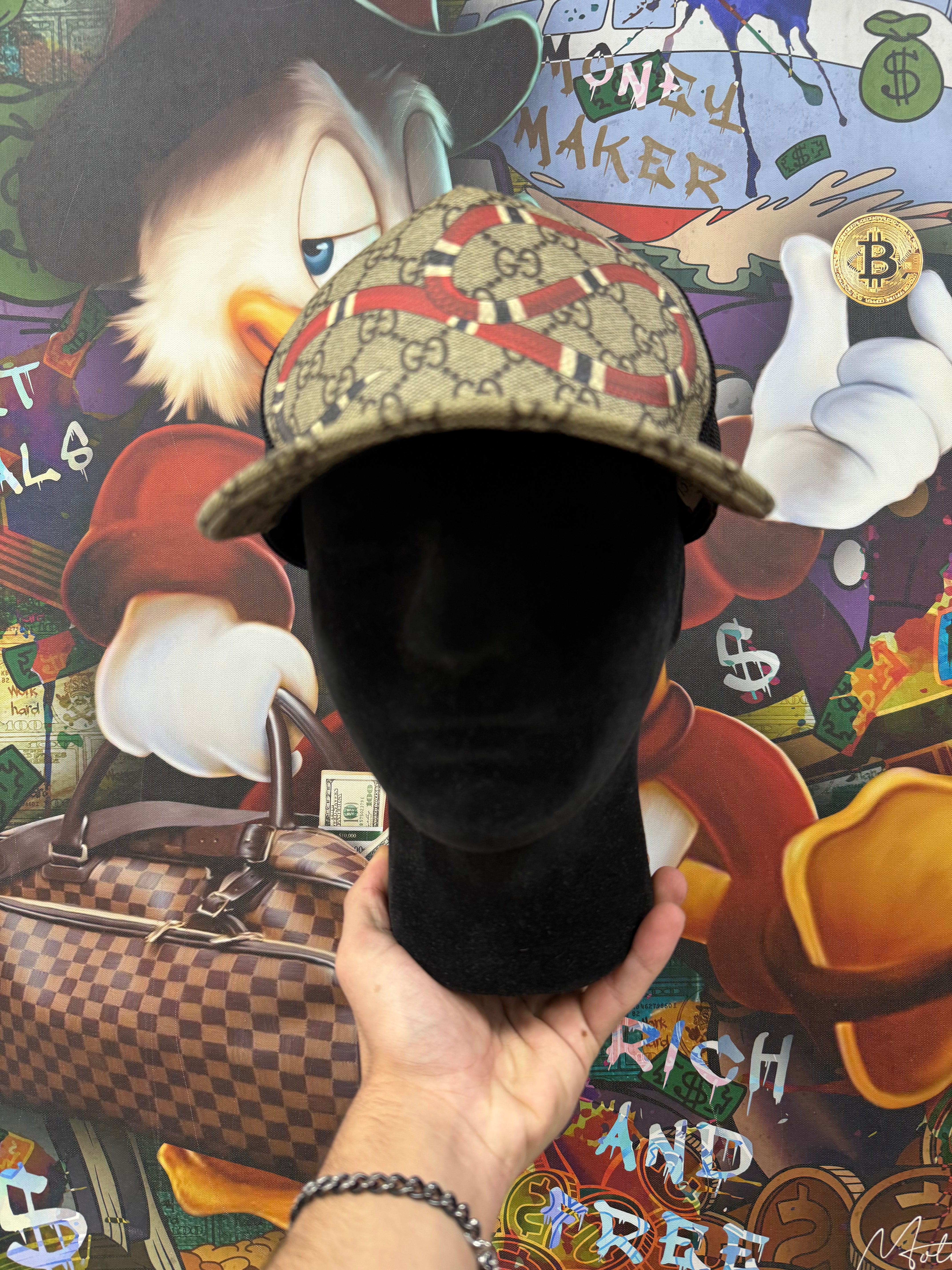 Gucci Monogram Snake Trucker Hat