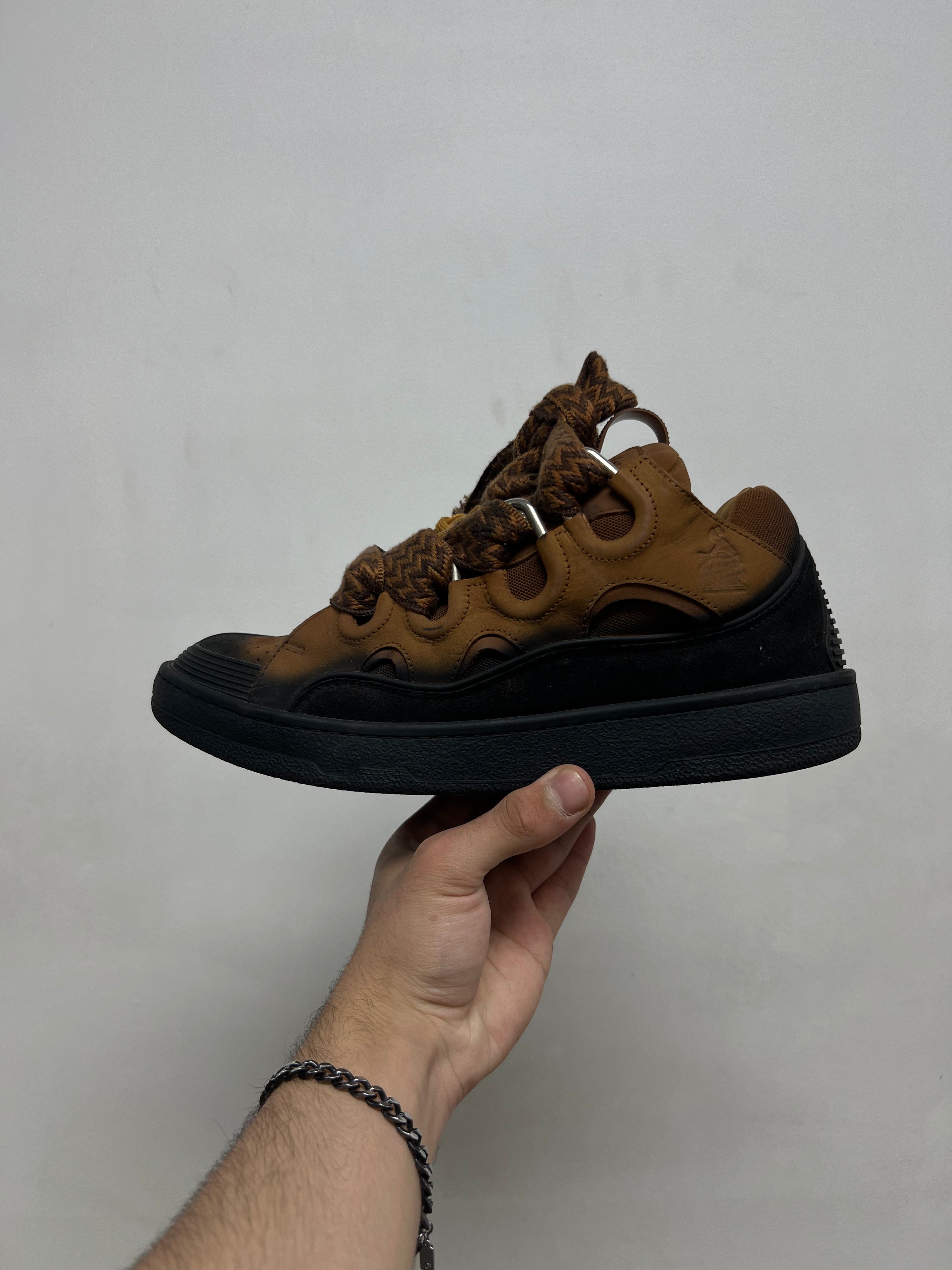 Lanvin Rust Black Curb Sneakers