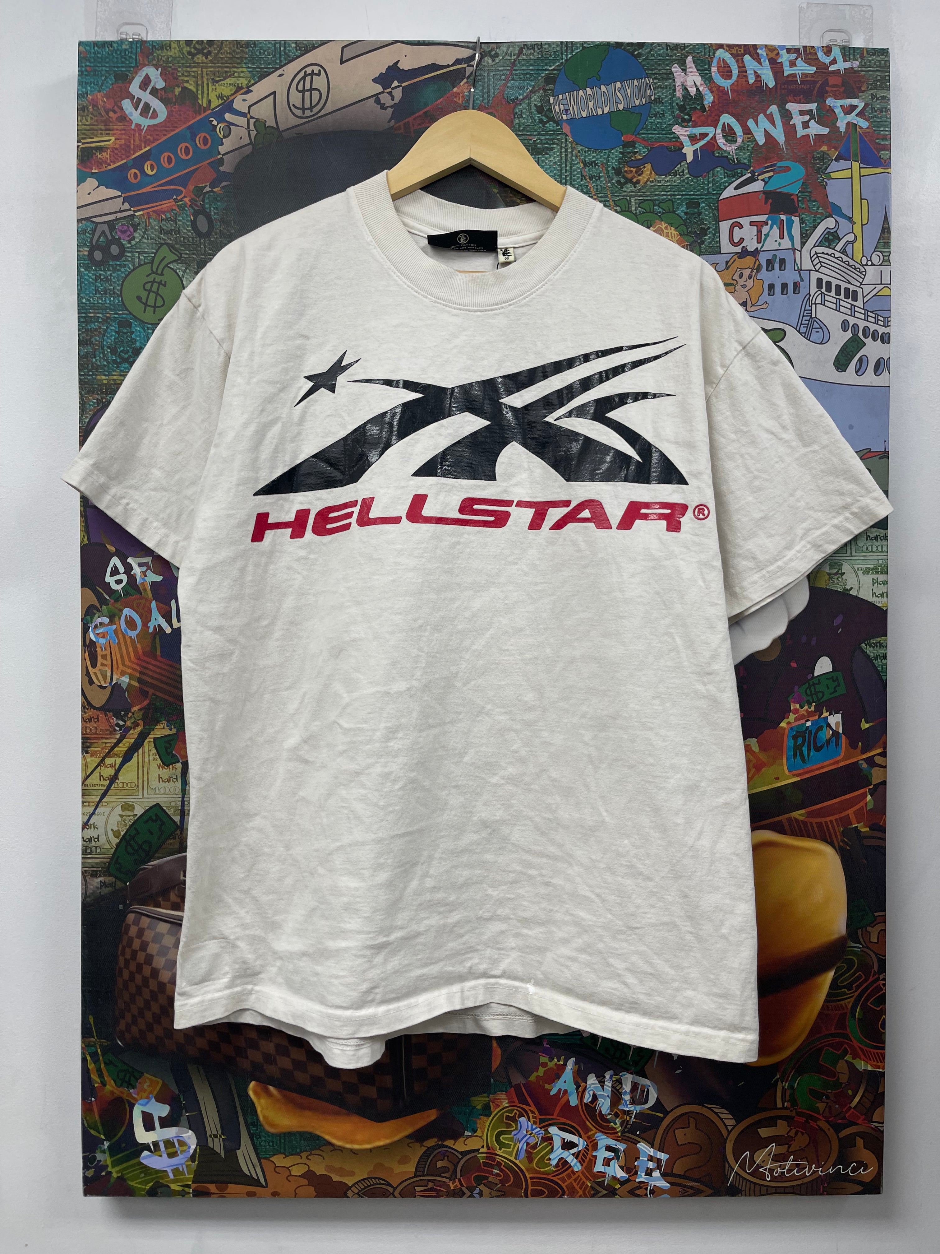 Hellstar Cream Red Sport Logo Tee