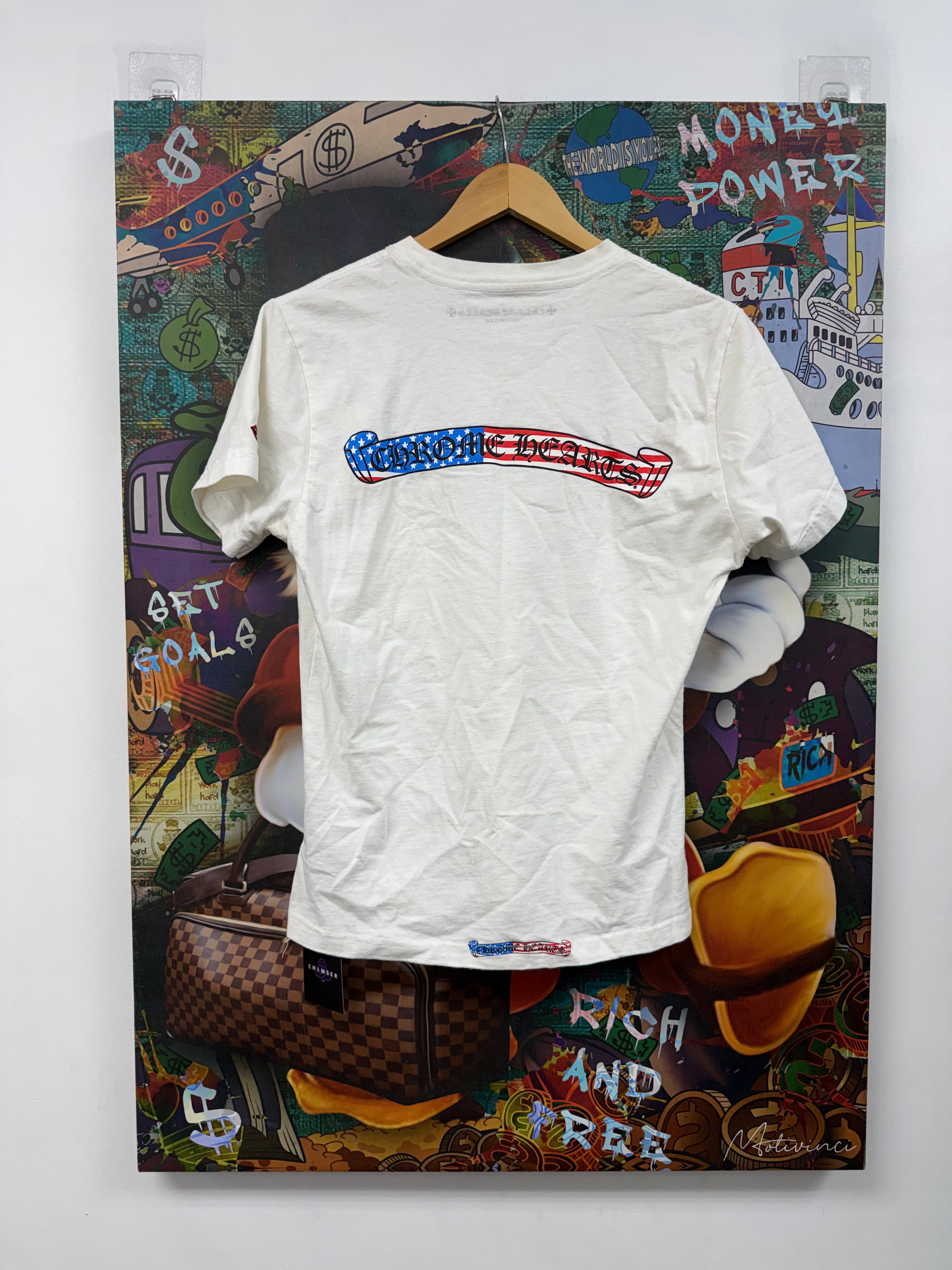 Chrome Hearts White Matty Boy USA Scroll Tee