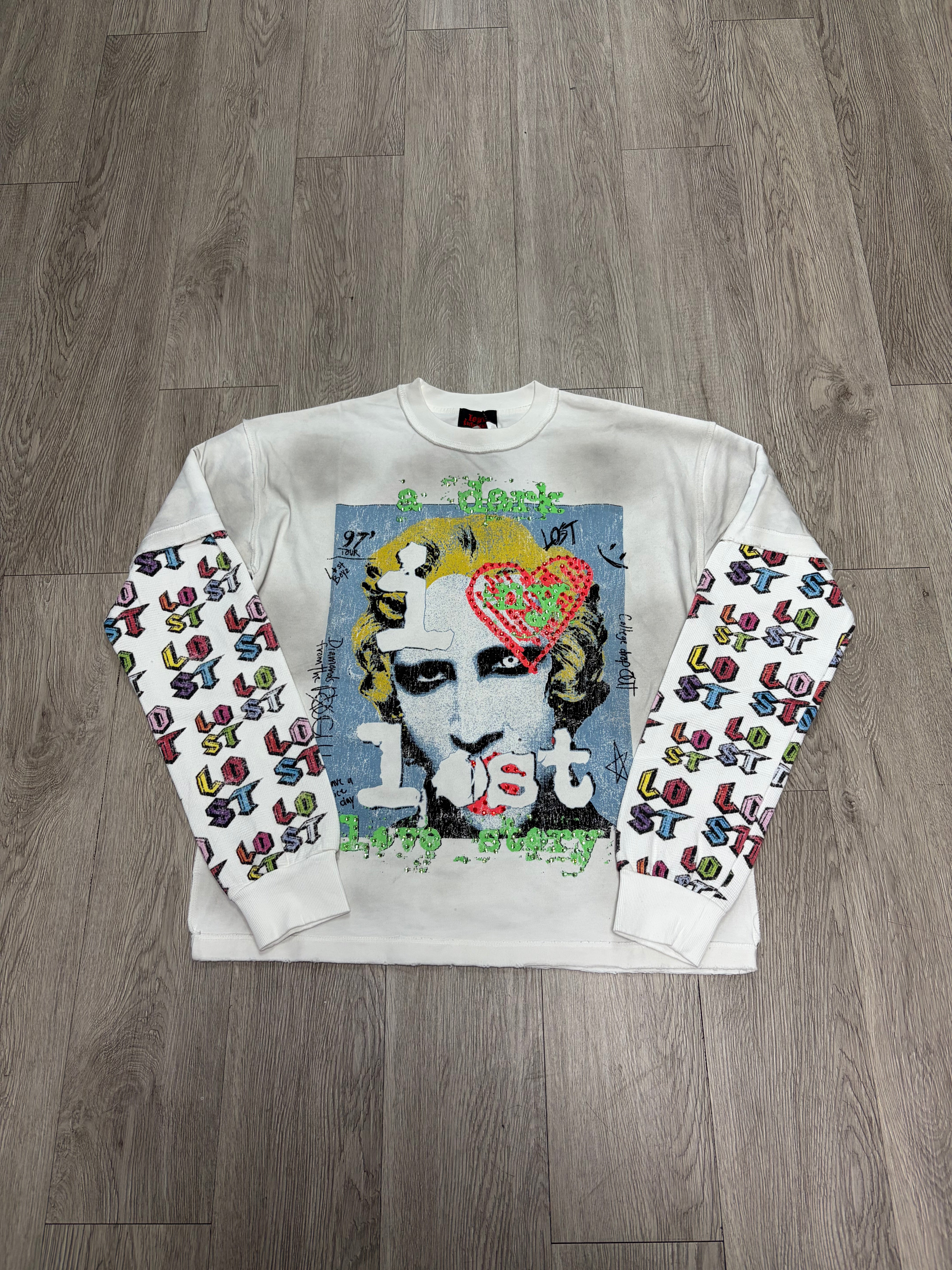 Lost Intricacy 'Retro Riot' White LS Tee