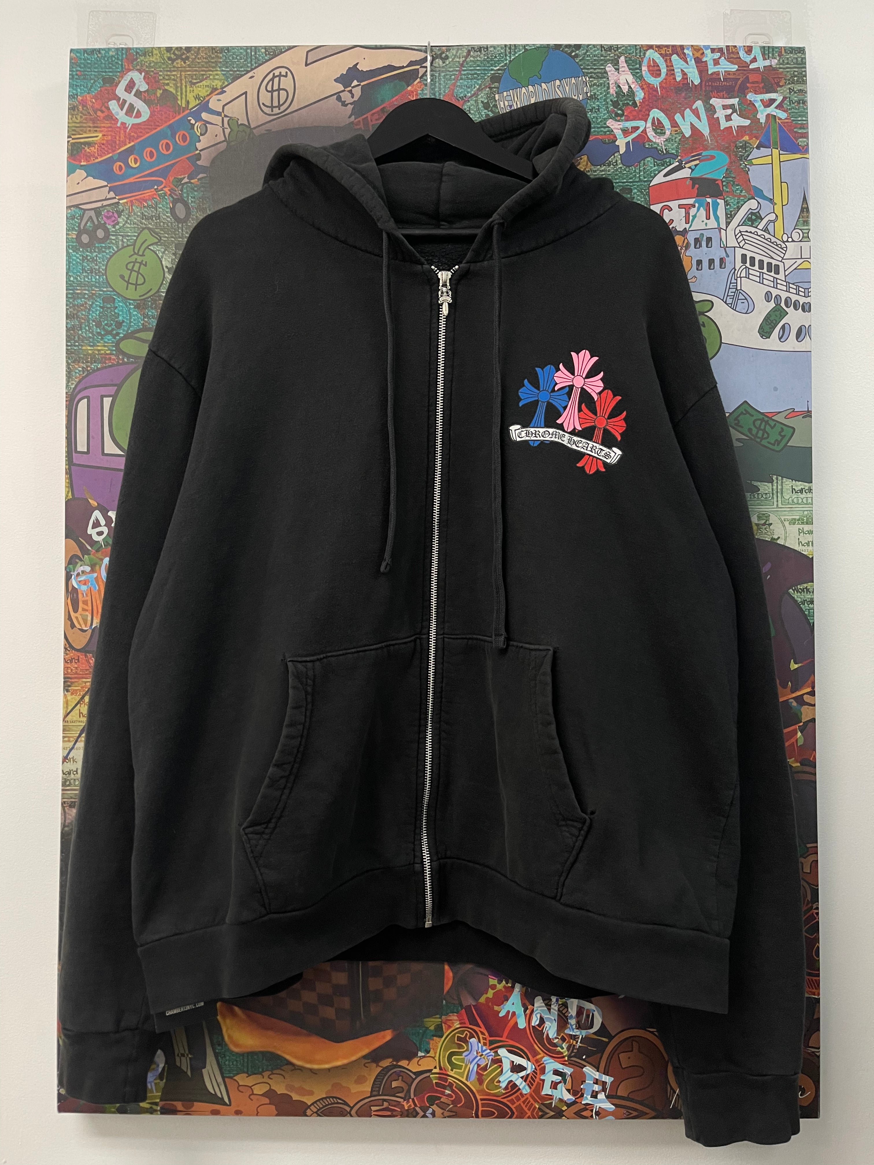 Chrome Hearts Black Multi Cross Zip Up Zip Up