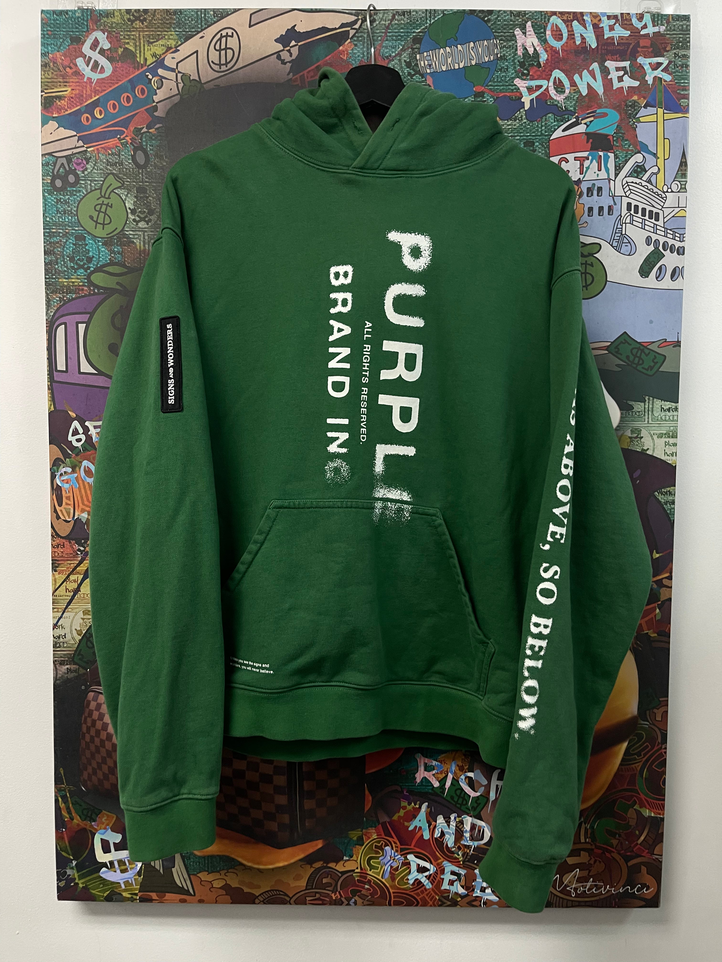 Purple Brand Green Logo Hoodie