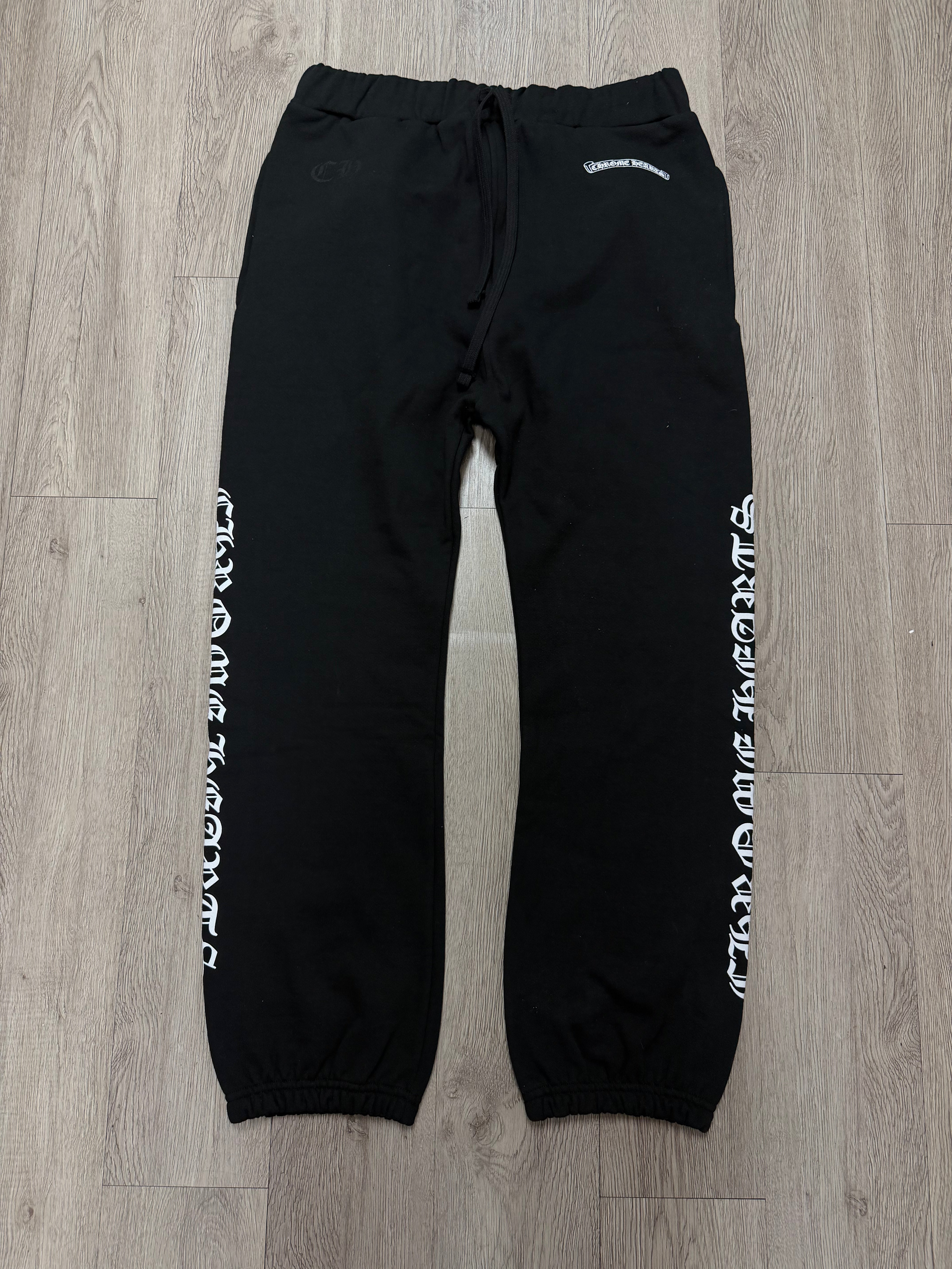Chrome Hearts Black Scroll Logo Sweatpants