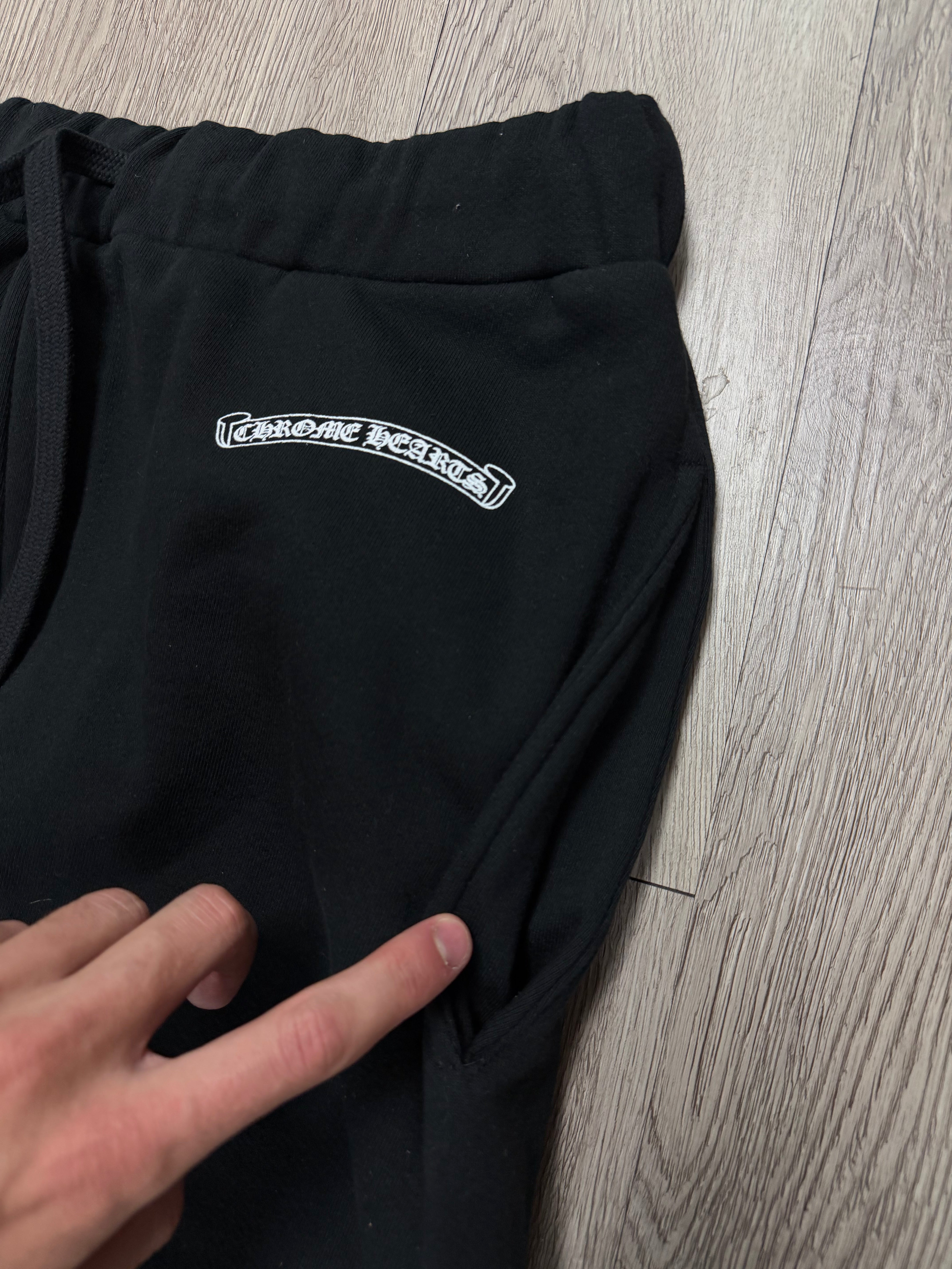 Chrome Hearts Black Scroll Logo Sweatpants