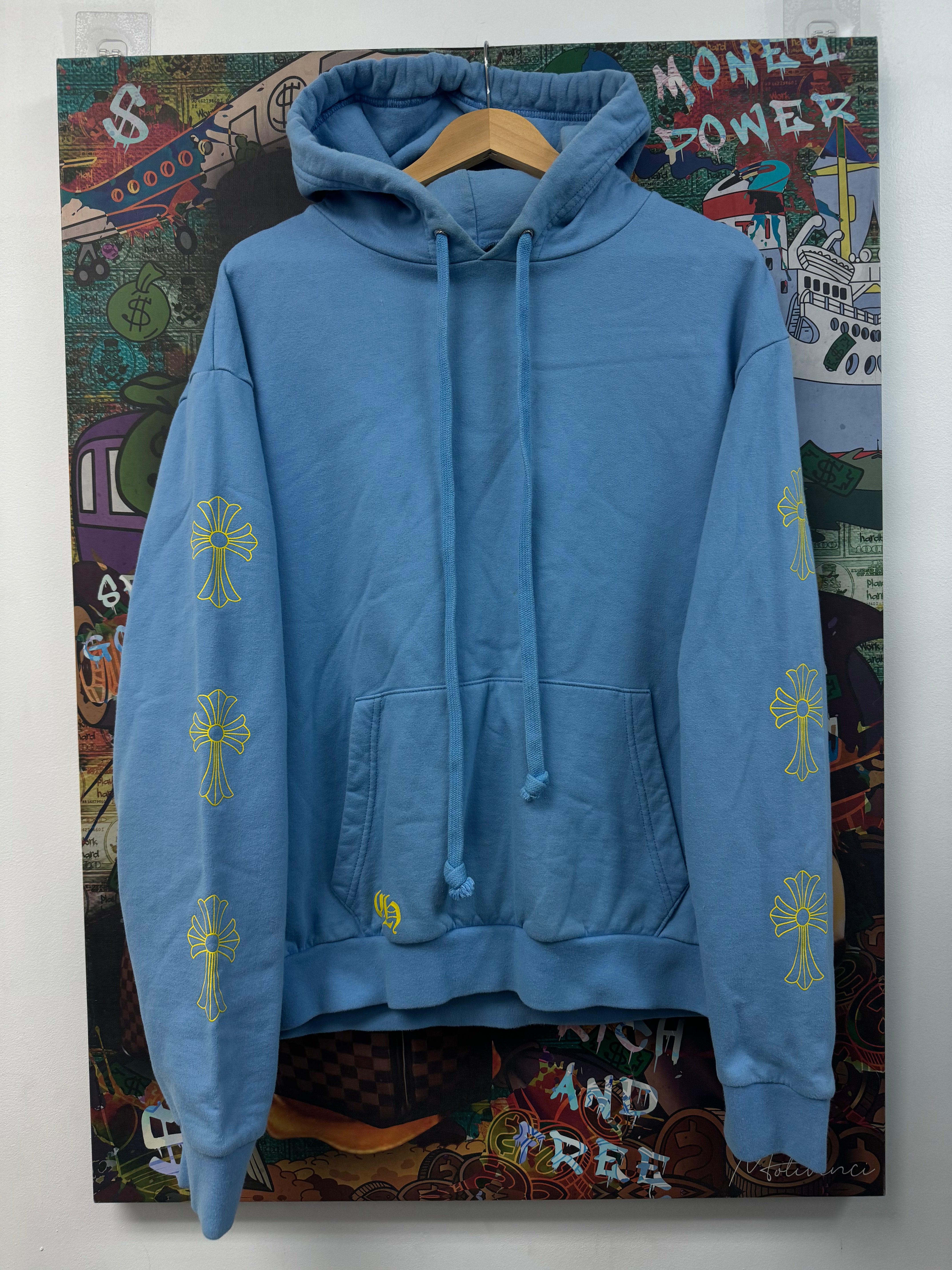 Chrome Hearts Baby Blue Yellow CLB Hoodie