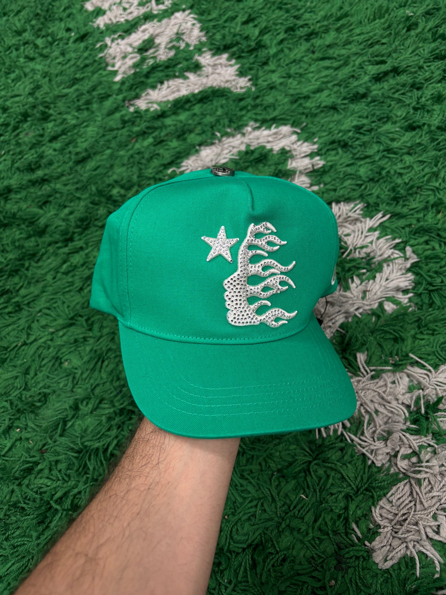 Hellstar Rhinestone Cap Green Used OS