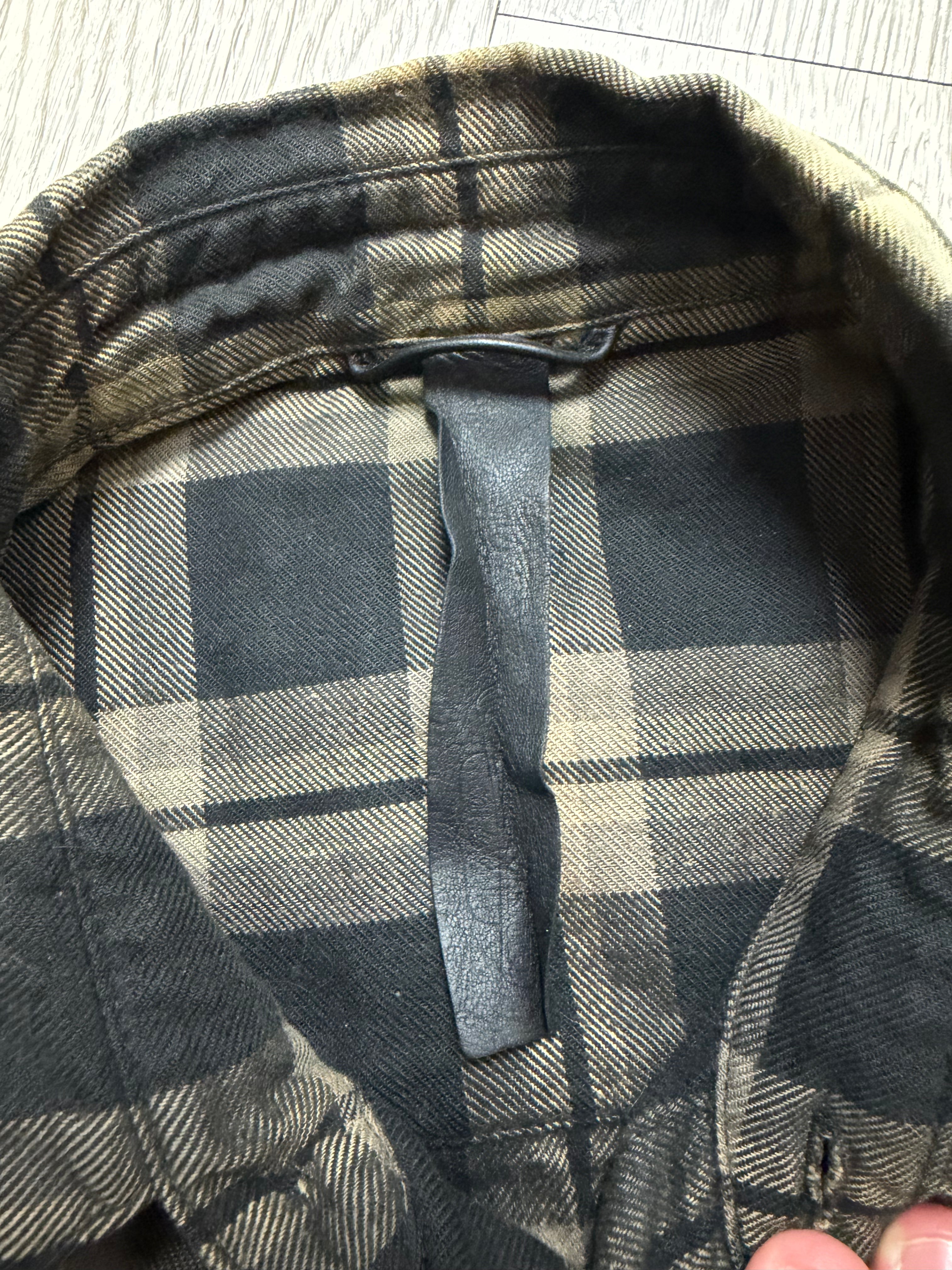 Chrome Hearts Brown Plaid 2 Patches Flannel Shirt