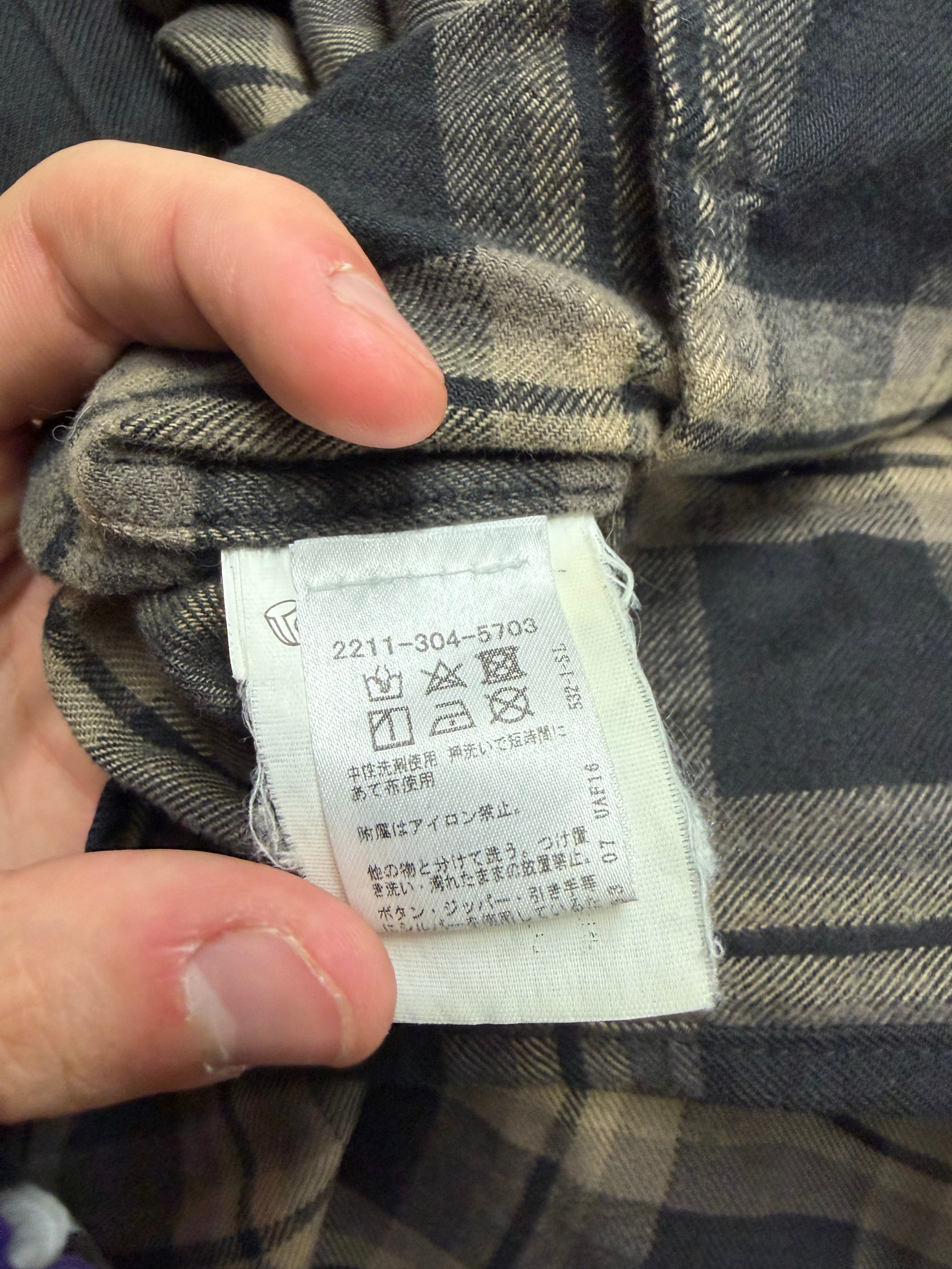 Chrome Hearts Brown Plaid 2 Patches Flannel Shirt