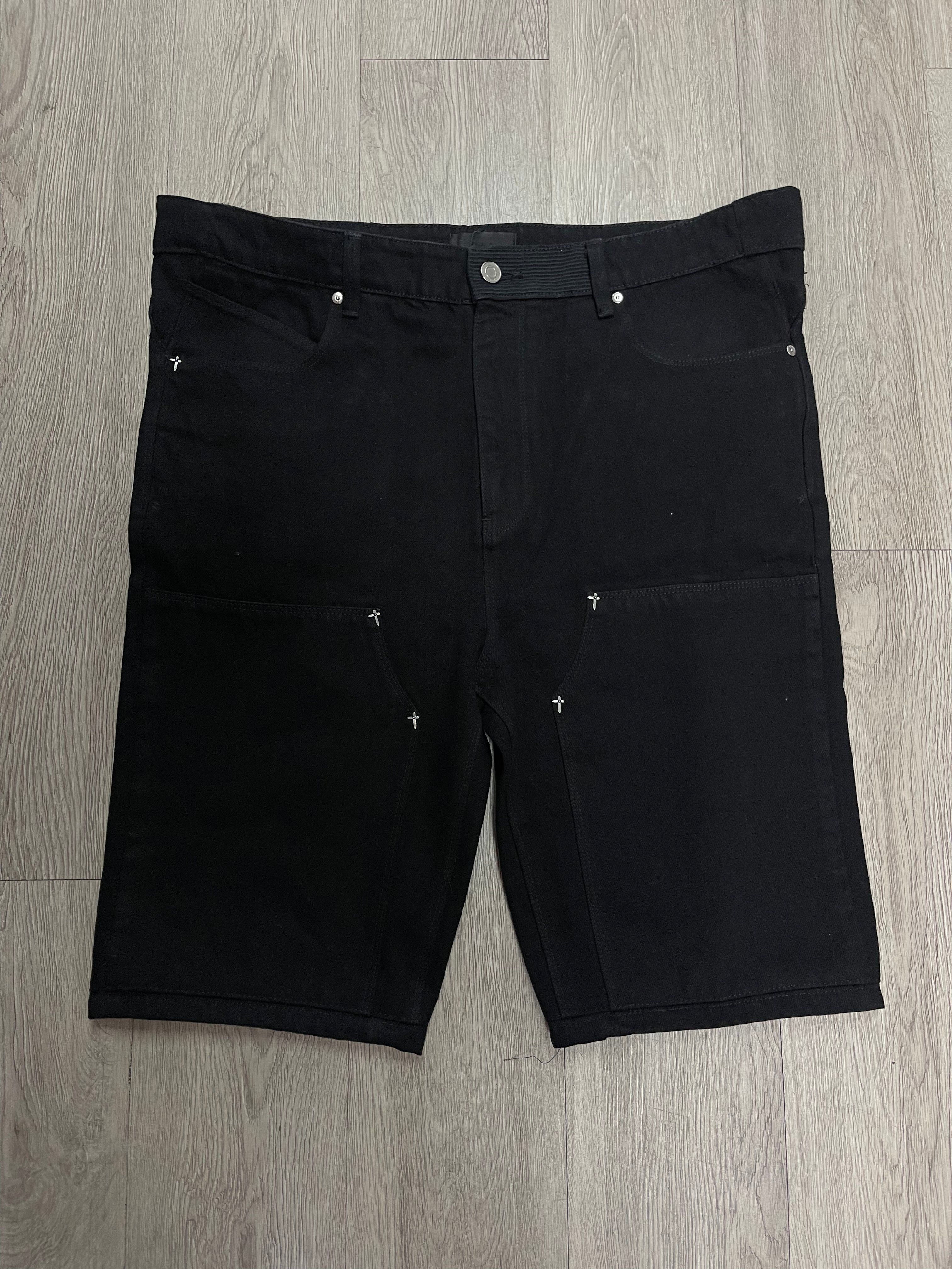 RTA Black Double Knee Jean Shorts