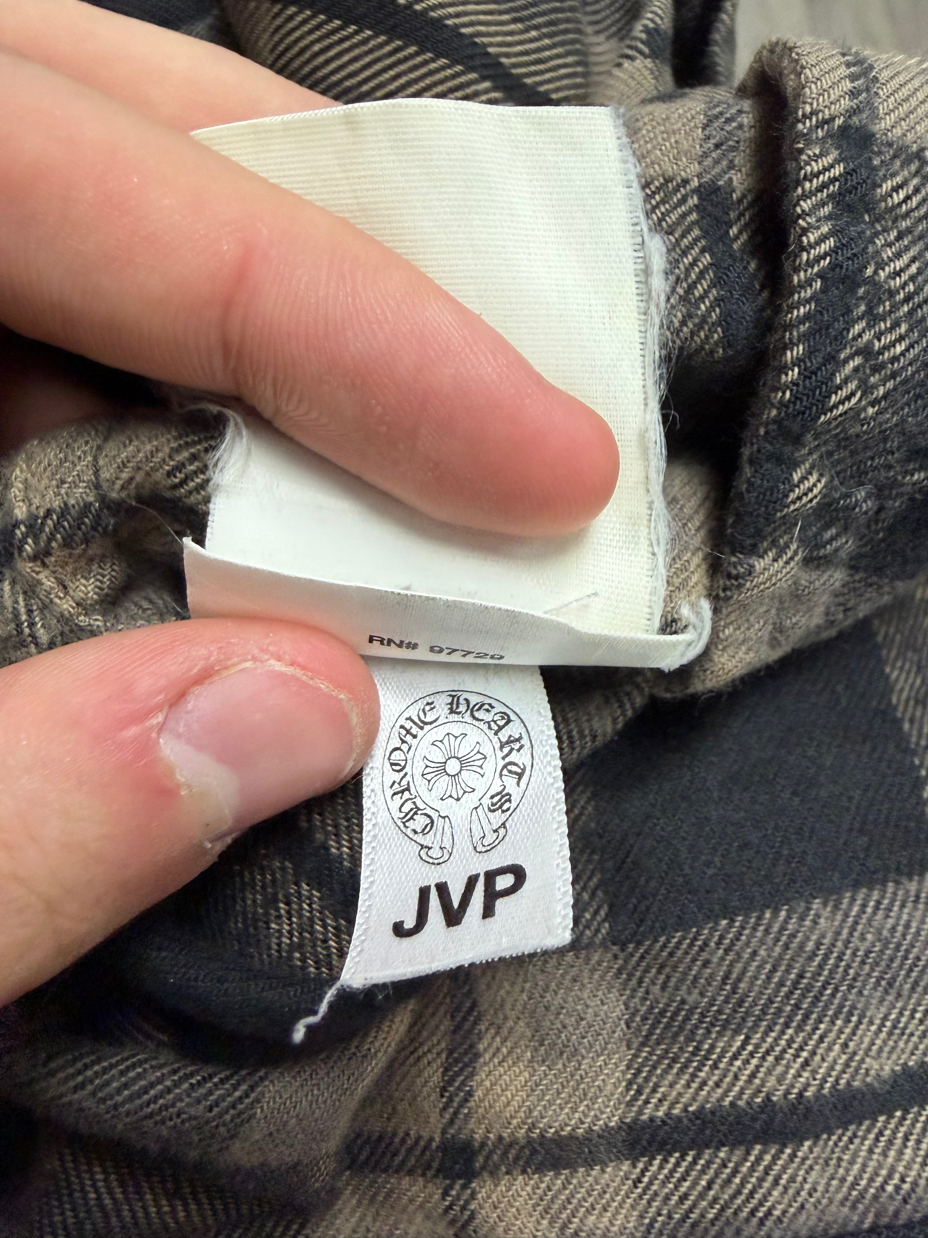 Chrome Hearts Brown Plaid 2 Patches Flannel Shirt