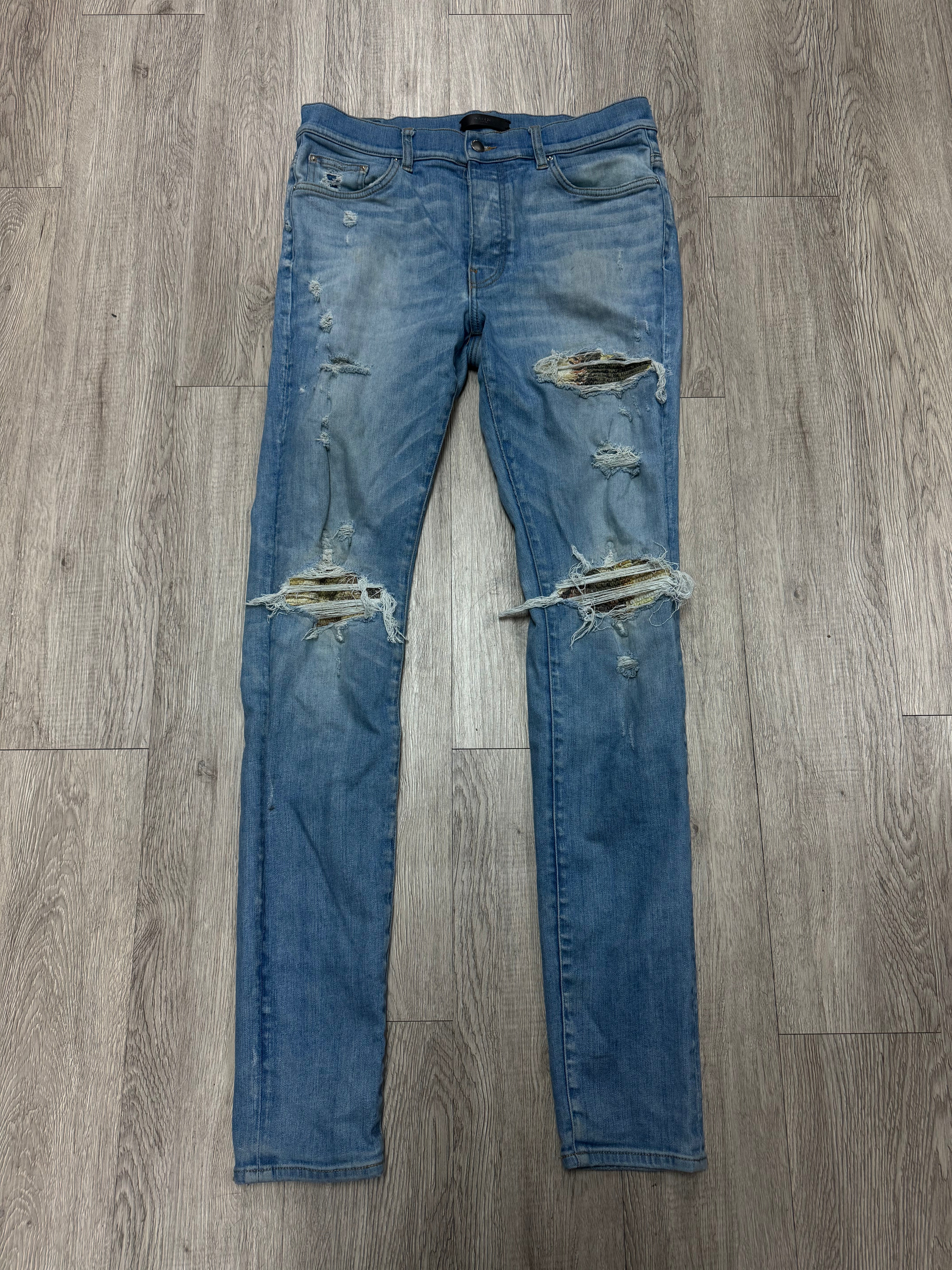 Amiri Light Wash Aloha Patch MX1 Jeans