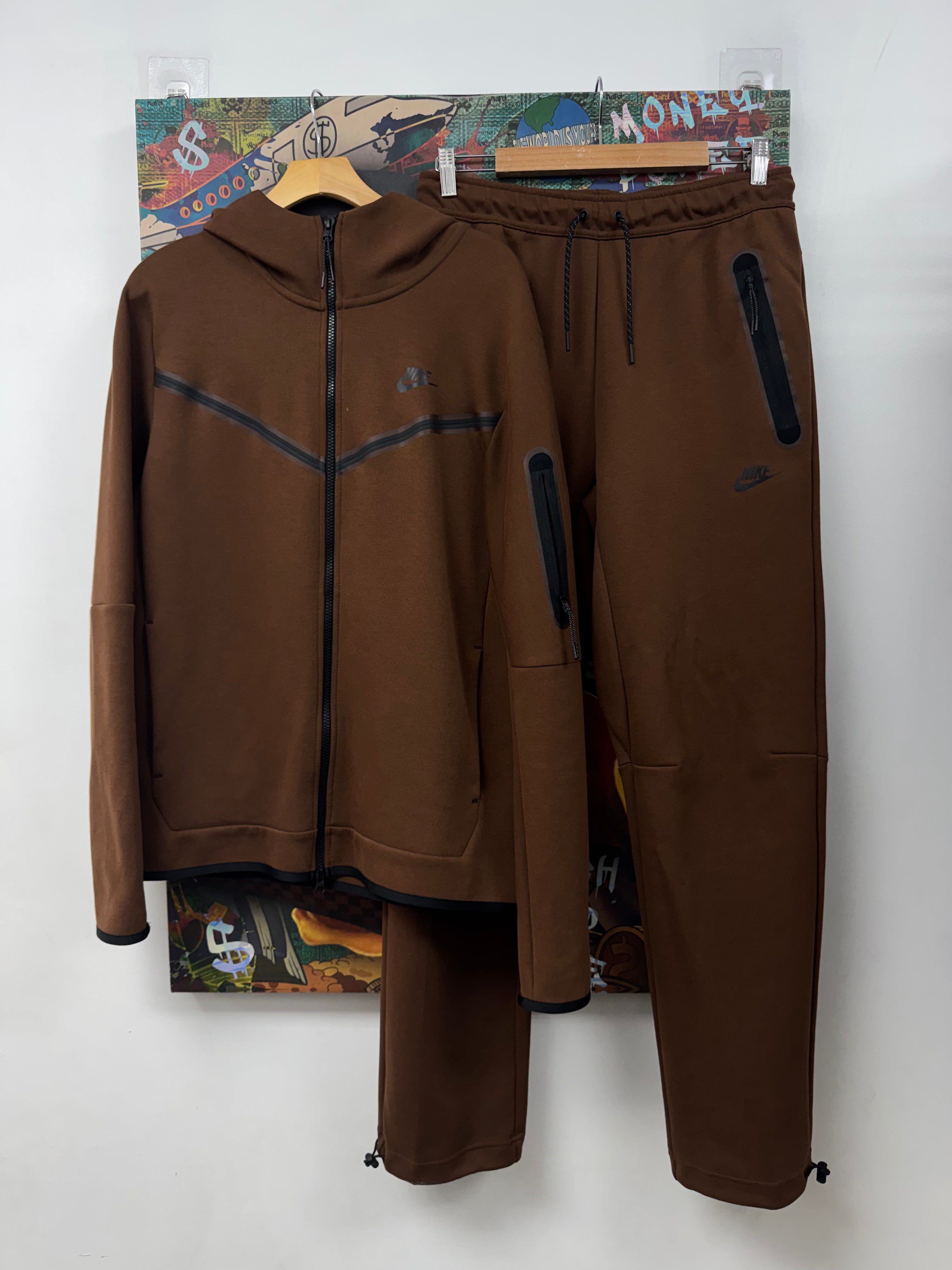 Nike Brown Tech Straight Leg Sweatsuit