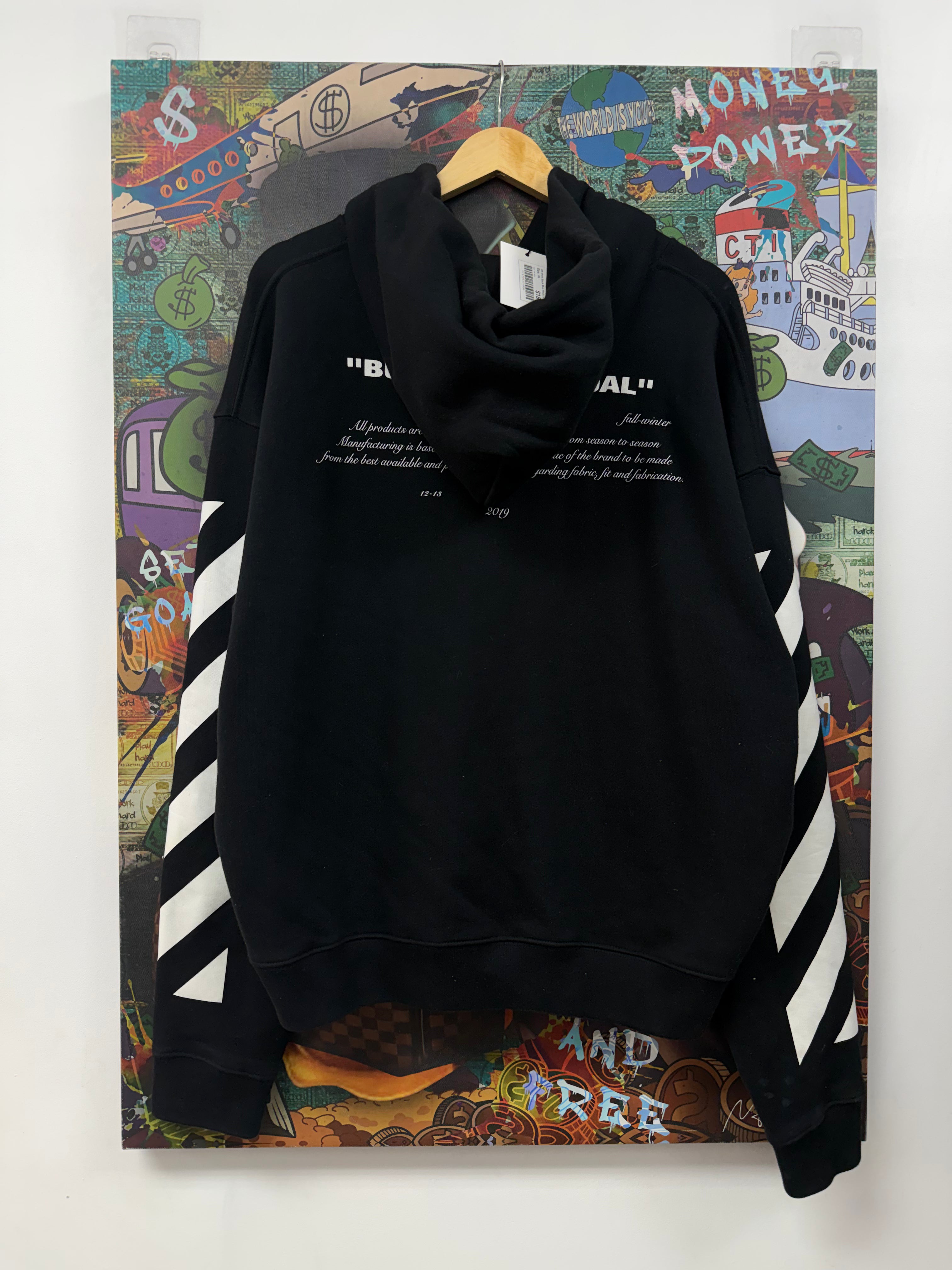 Off White Black Blue Photo Hoodie