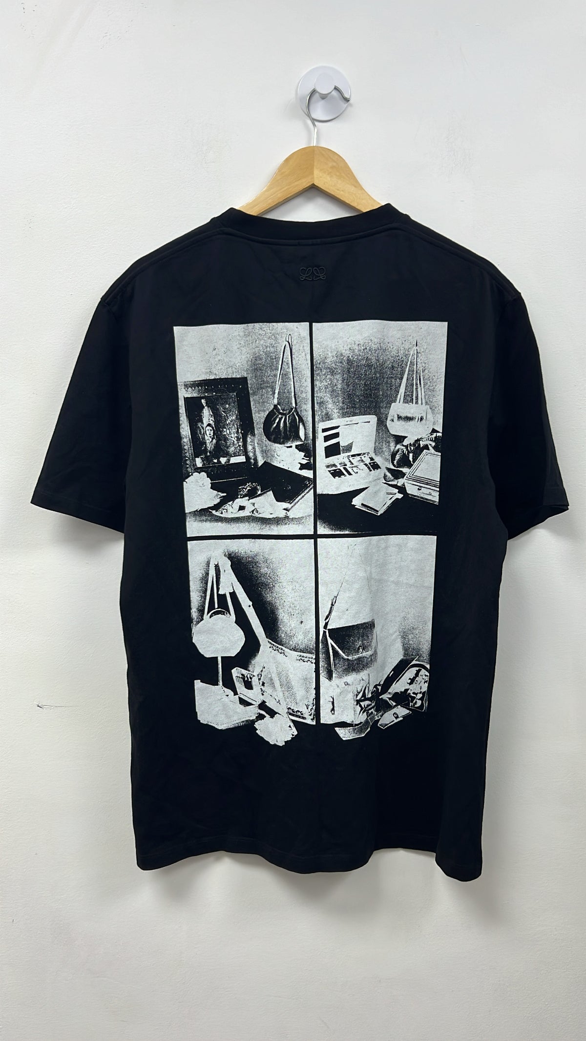 Loewe Black White Embroidered Logo Tee