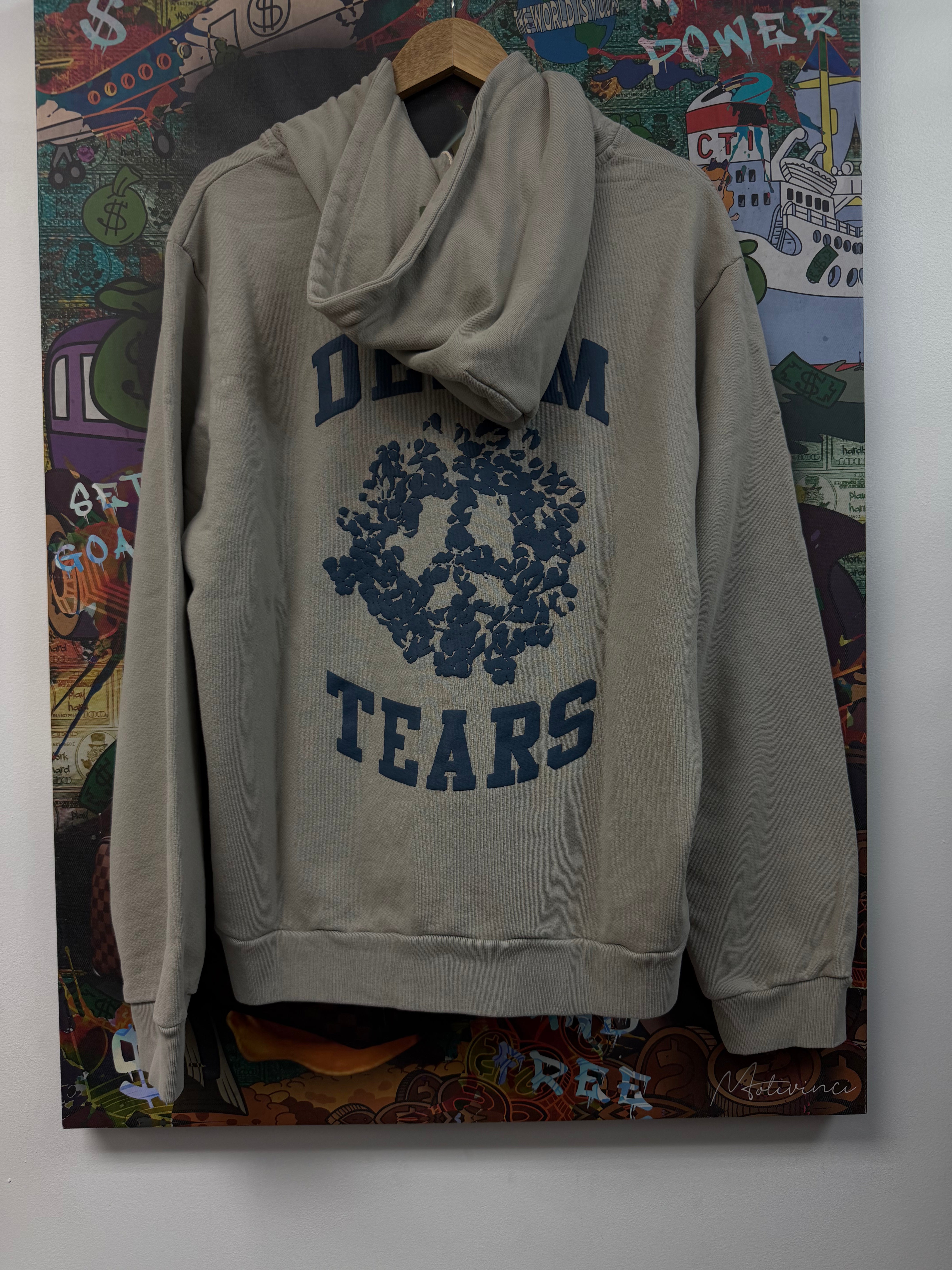 Denim Tears Grey Navy University Zip Up Hoodie