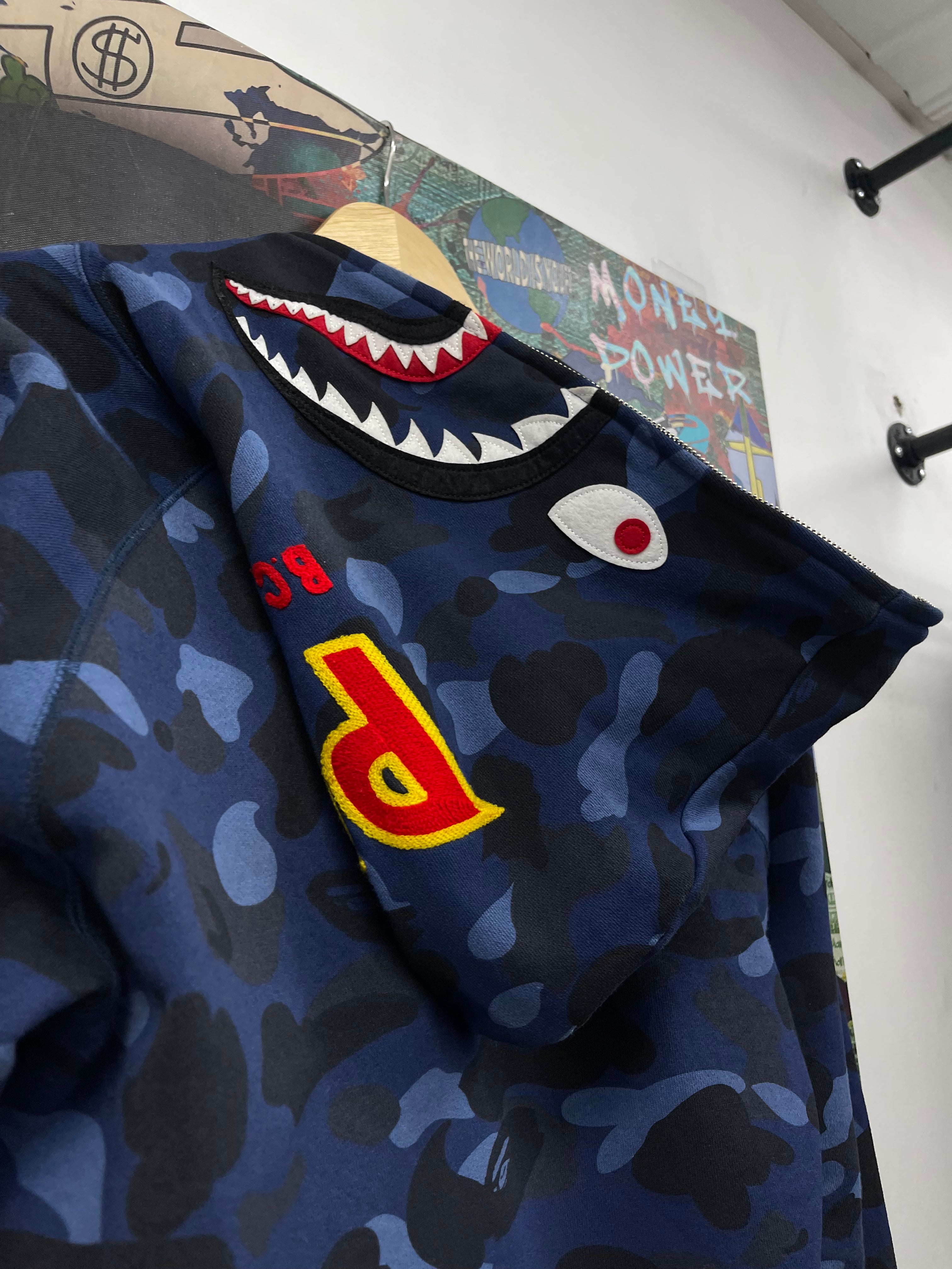 BAPE Blue Camo Shark Zip Up