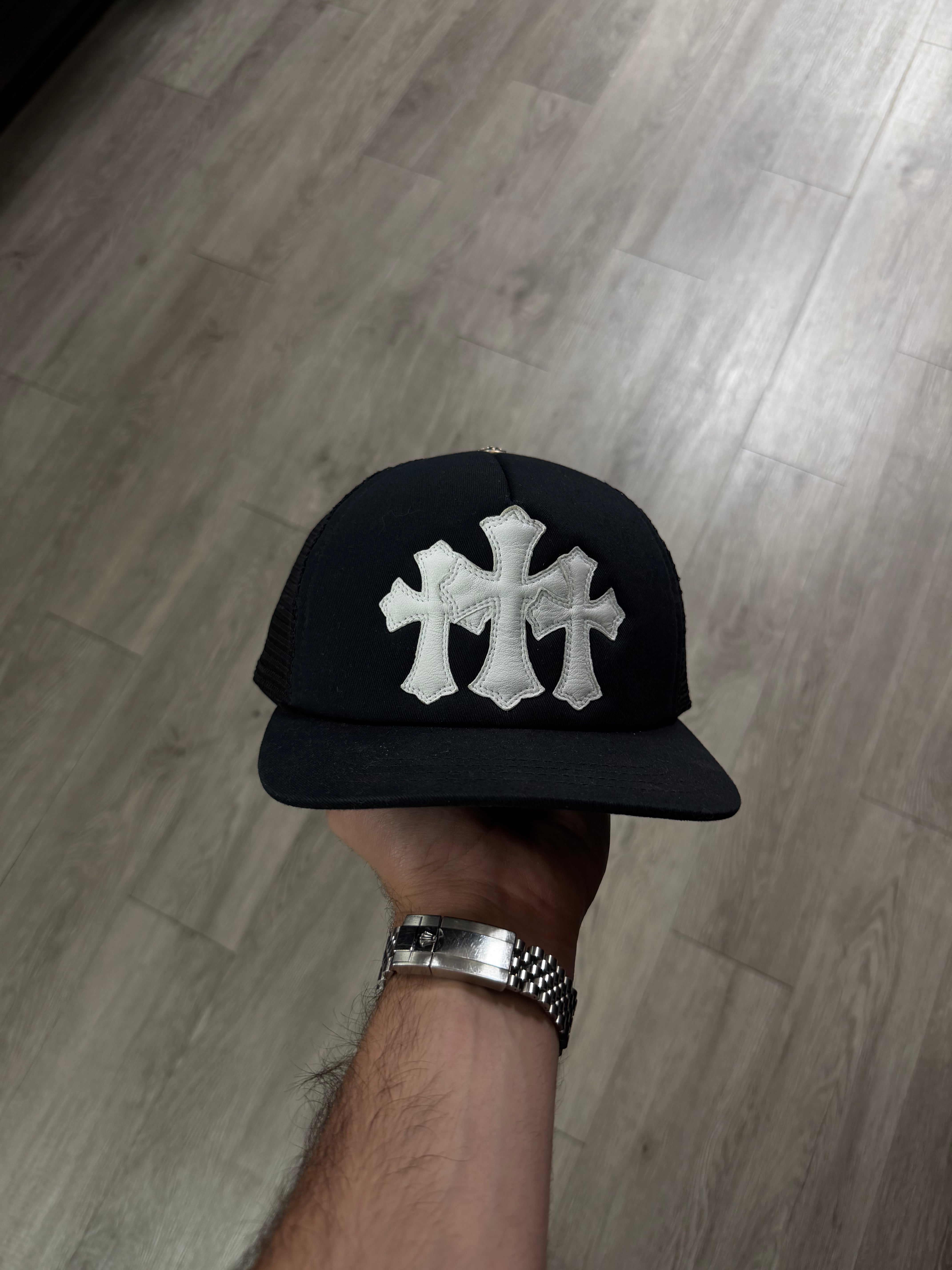Chrome Hearts Black White Cemetery Trucker Hat