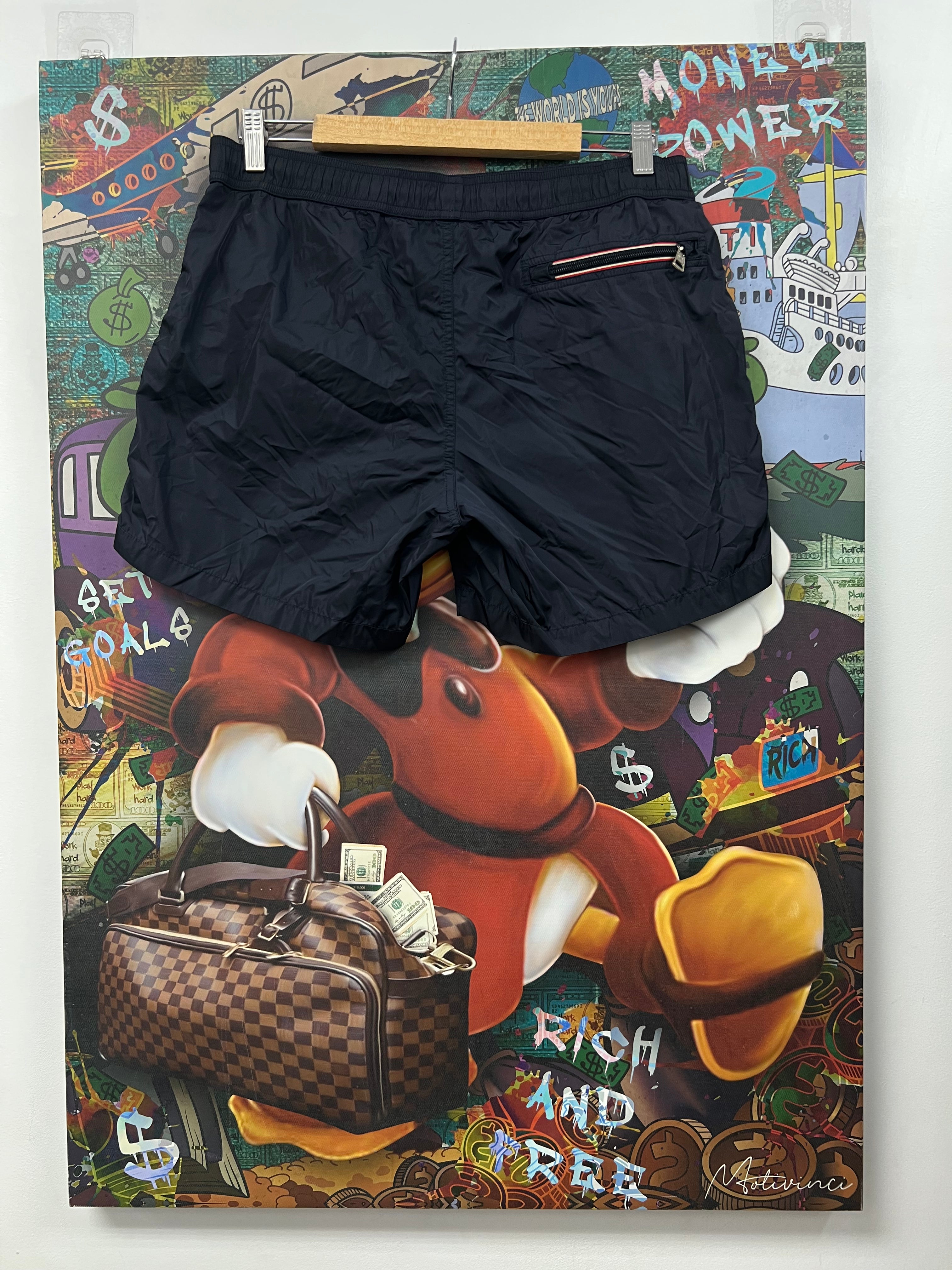 Moncler Navy Logo Swim Trunks