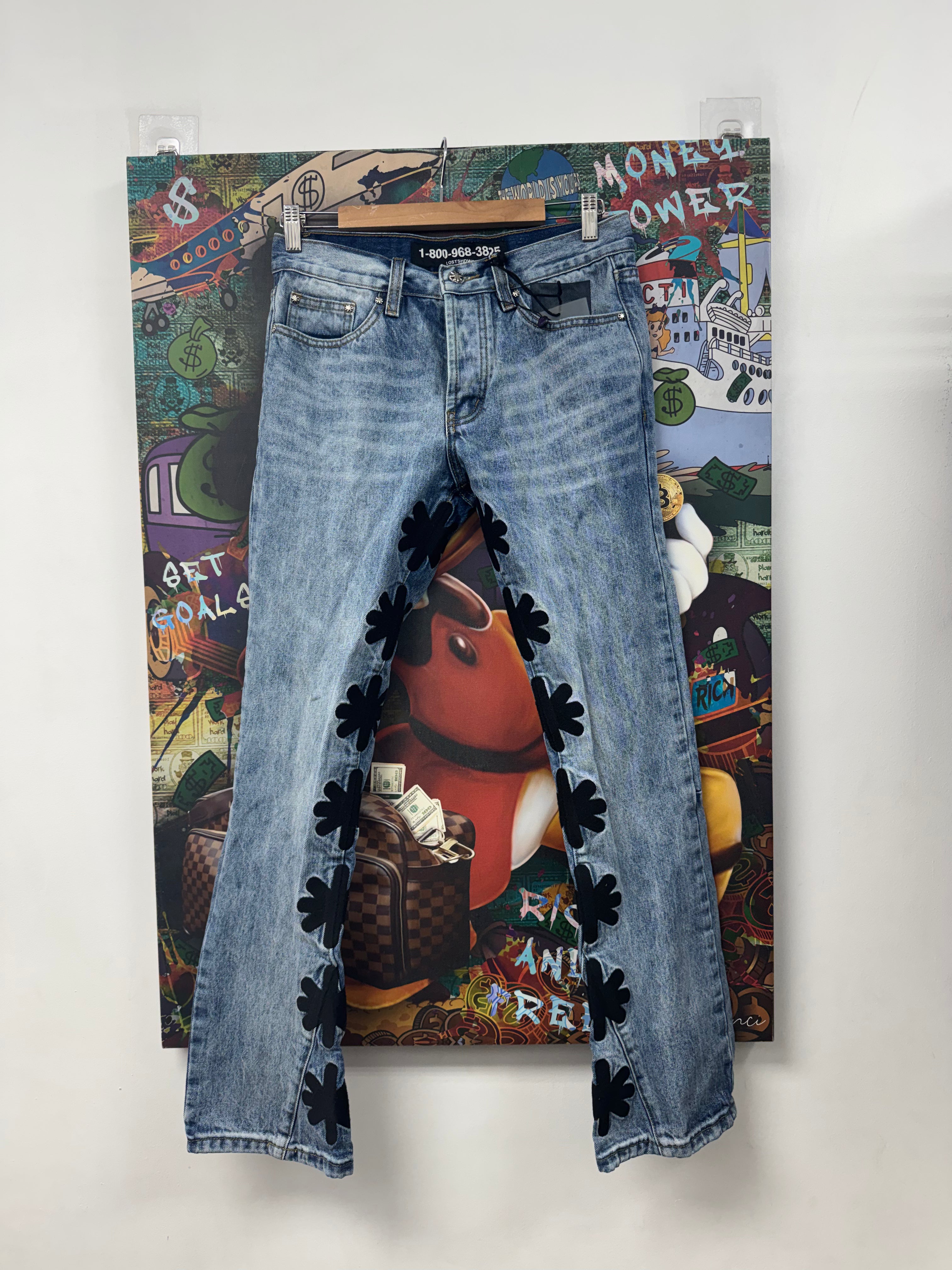 LOST SHDWS Blue Black Jeans