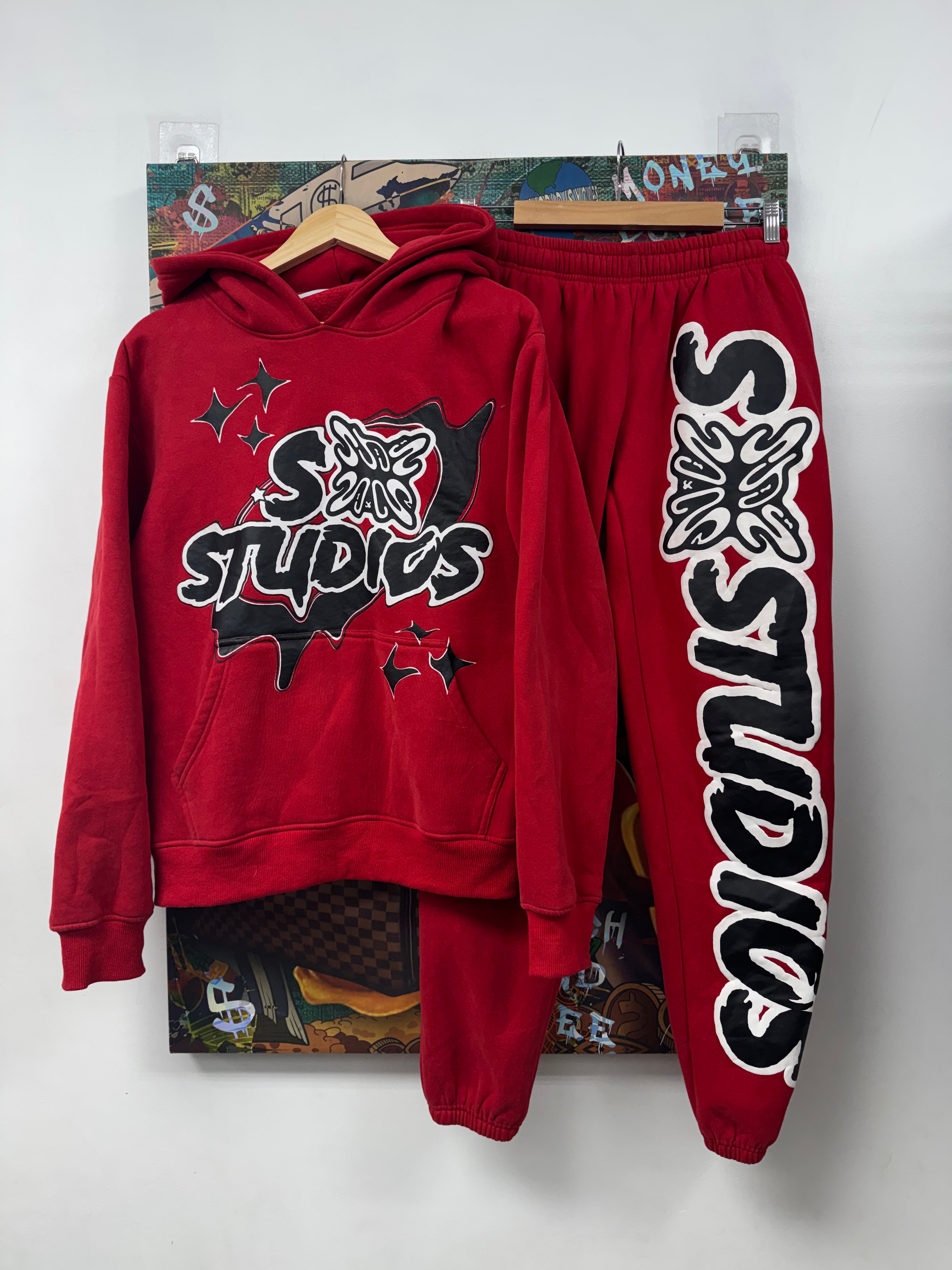 SB Studios Red Black Sweatsuit